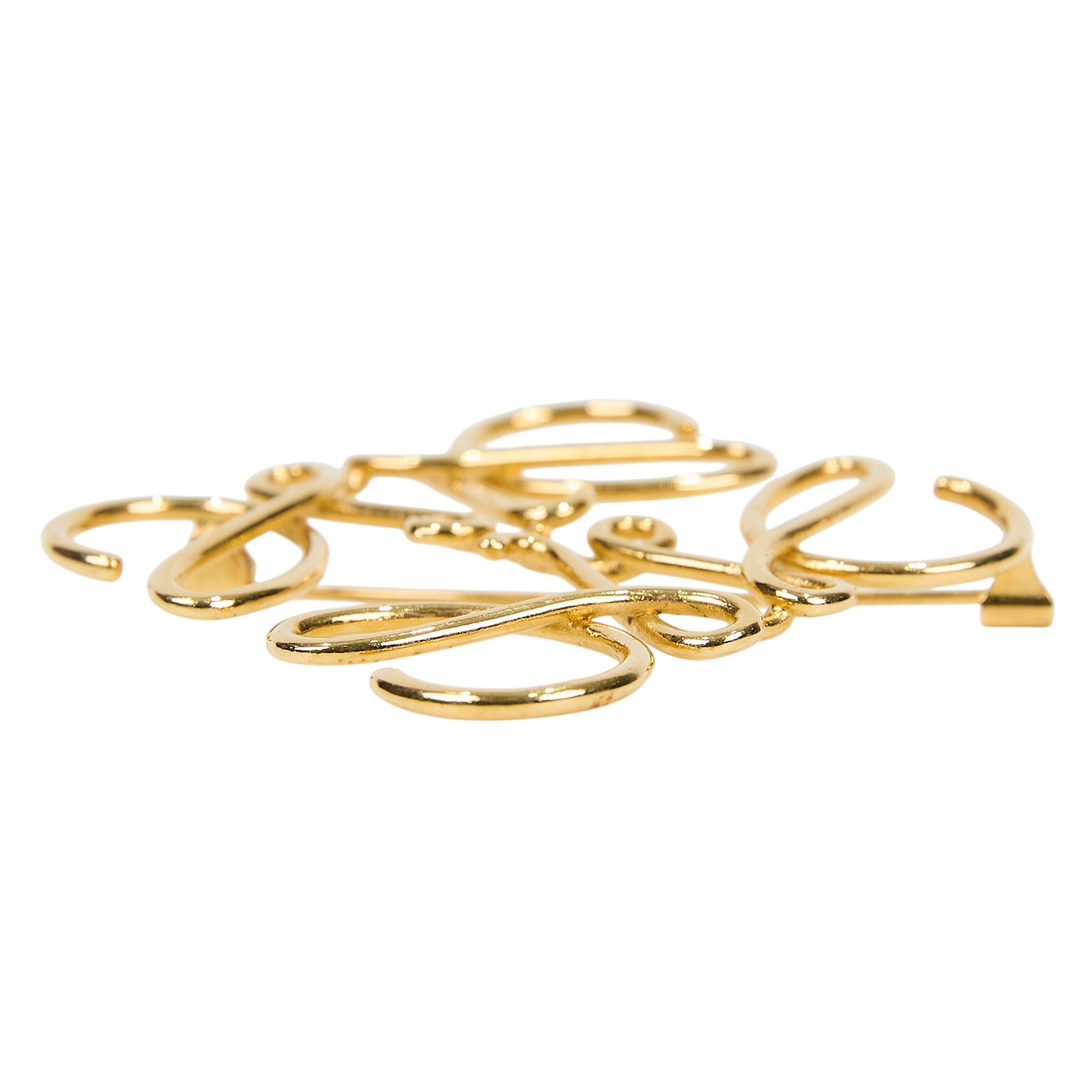 羅意威 LOEWE Anagram 別針 111.25.020 金色LOGO胸針 無附屬品