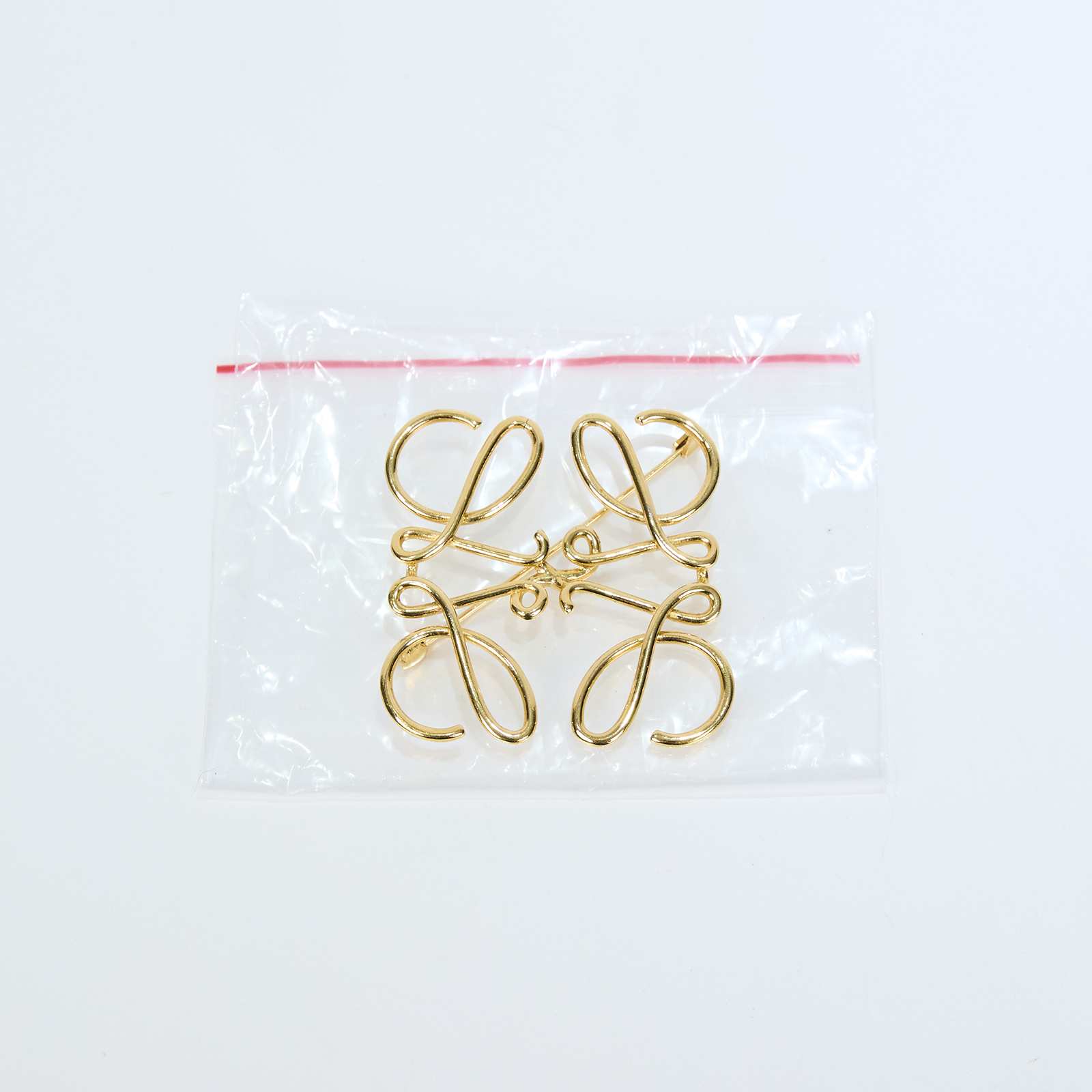 羅意威 LOEWE Anagram 別針 111.25.020 金色LOGO胸針 無附屬品