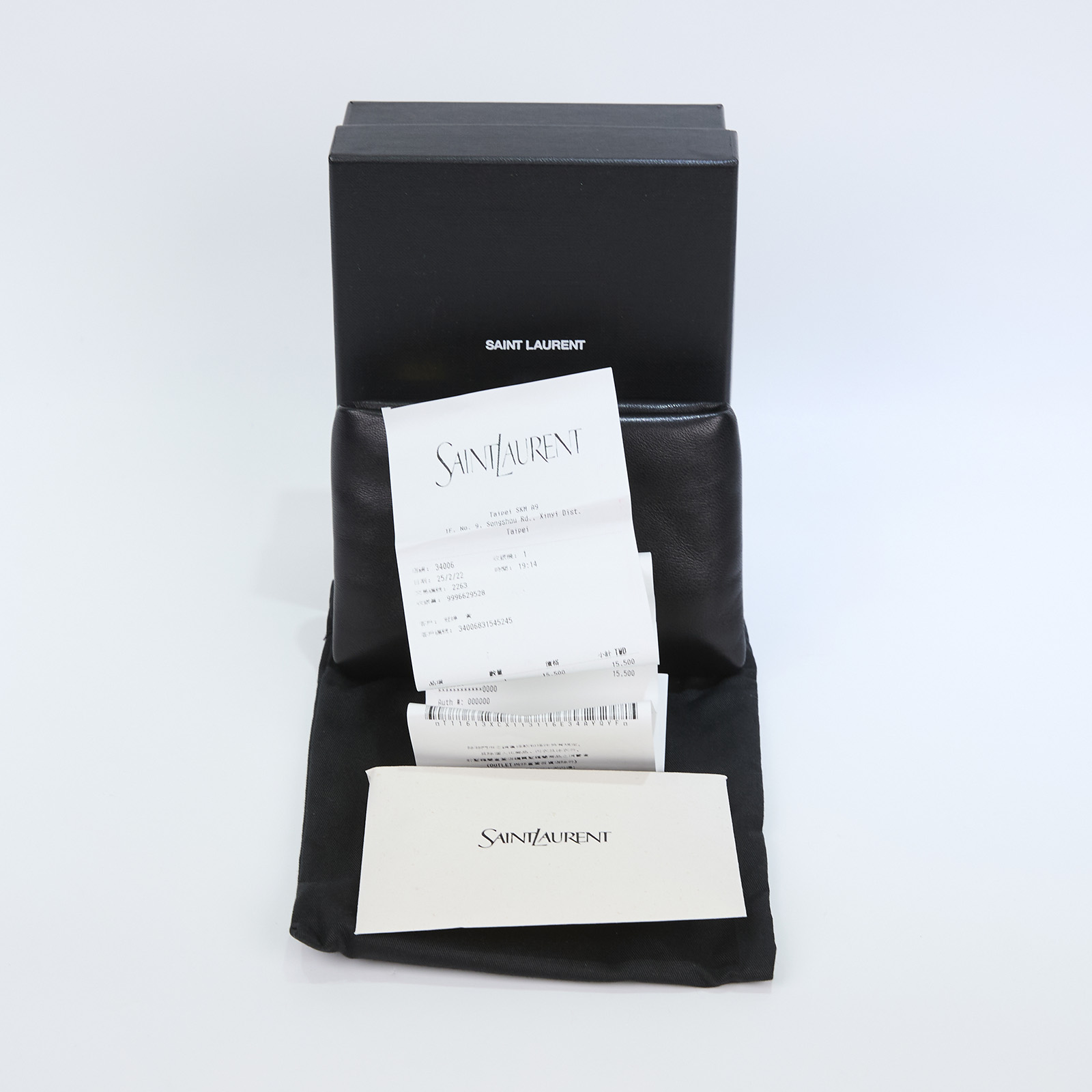 聖羅蘭 YSL SAINT LAURENT Calypso 拉鍊小錢包 迷你 778868AACX7 黑金羊皮一字拉 原廠盒子/防塵袋/購買證明