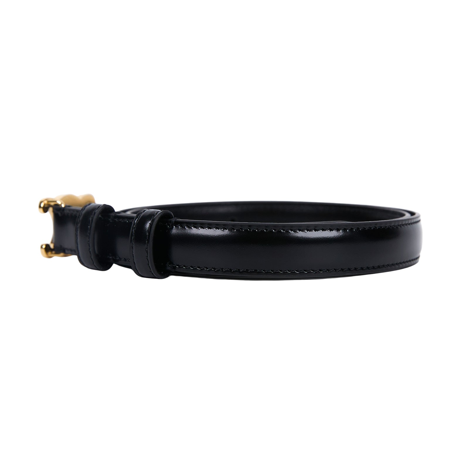 思琳 CELINE Trio,phe 18毫米 腰帶 45AX63A01_75 黑Triomphe凱旋門皮帶#75 原廠盒子