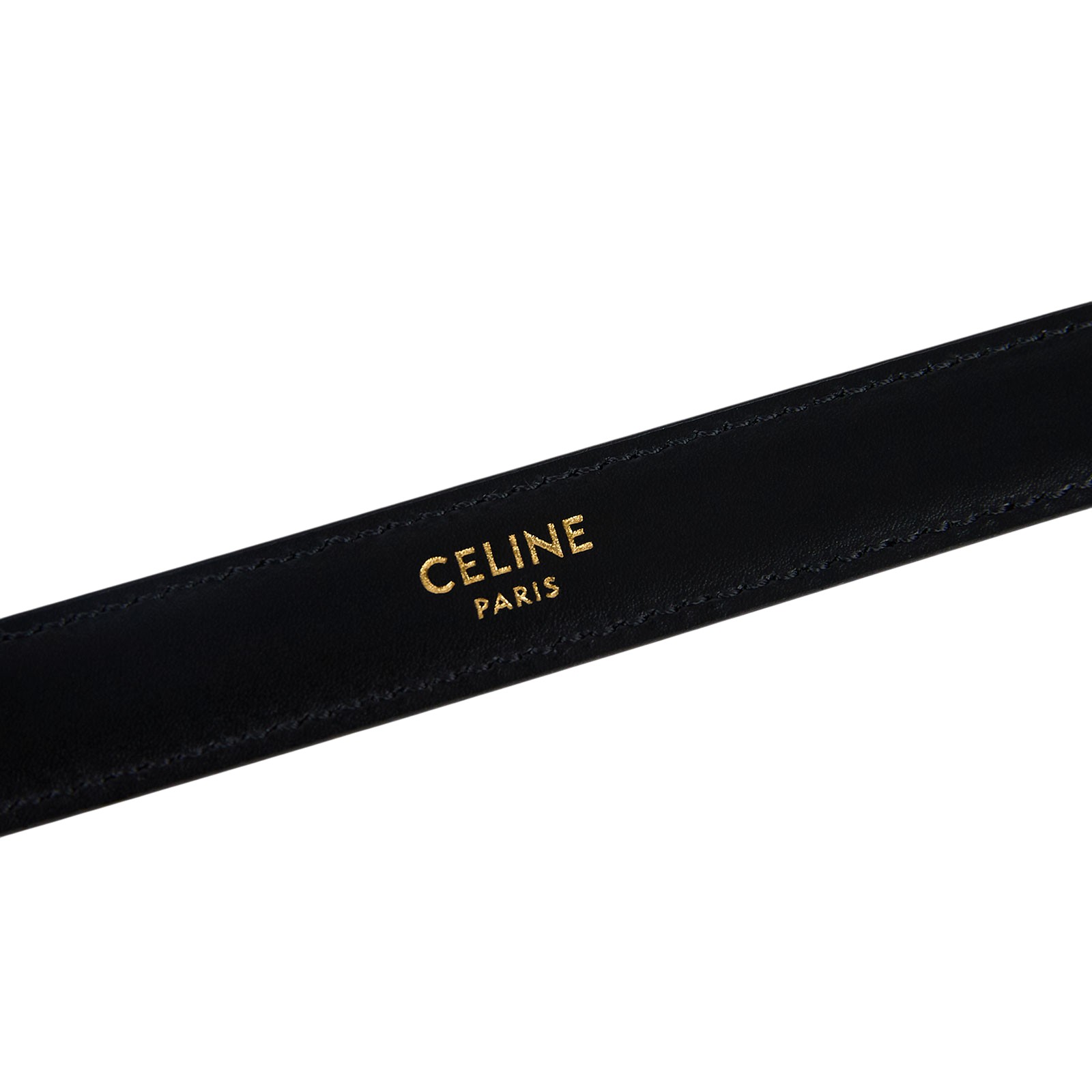 思琳 CELINE Trio,phe 18毫米 腰帶 45AX63A01_75 黑Triomphe凱旋門皮帶#75 原廠盒子