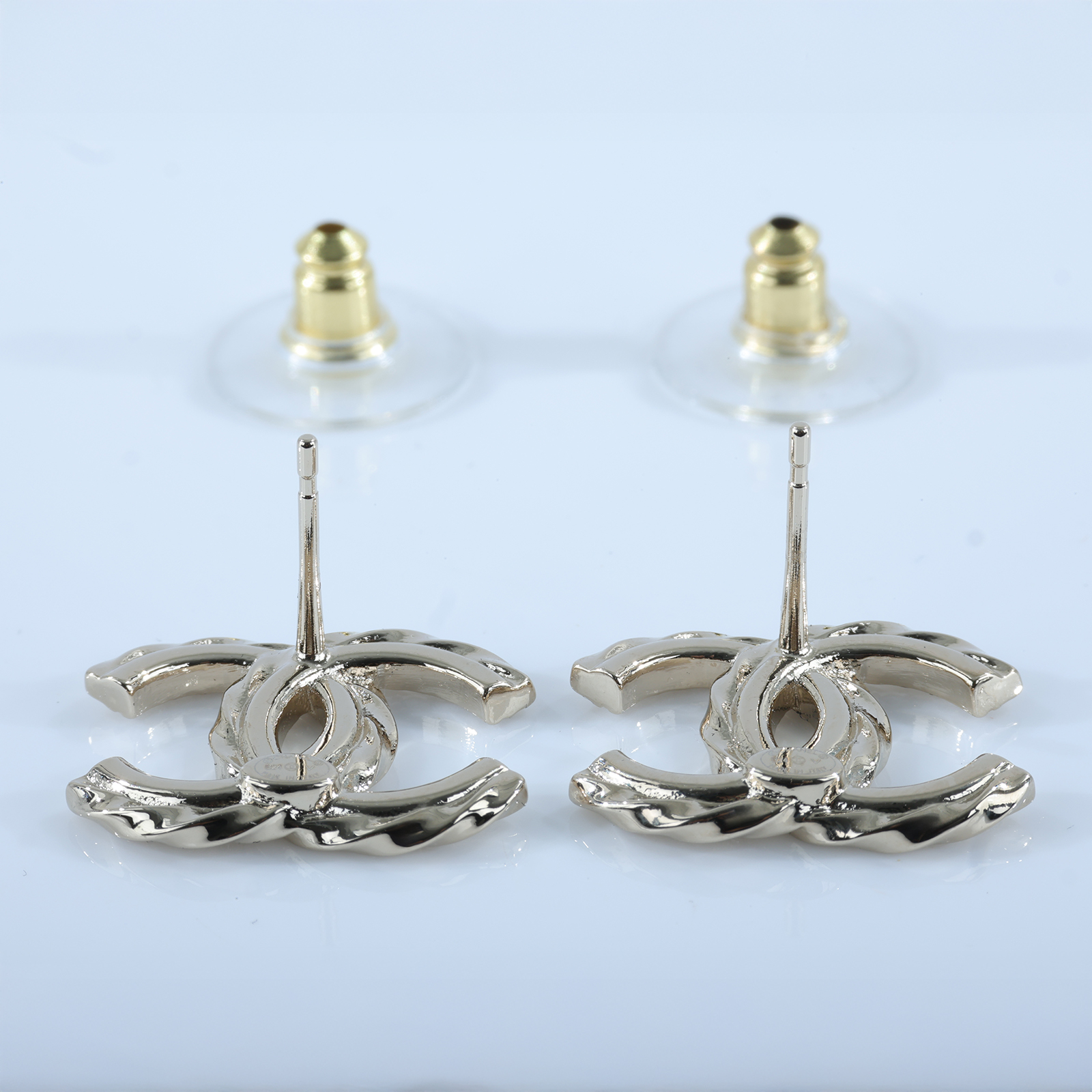 香奈兒 CHANEL 雙C LOGO 耳環 金色 B24 V 金色雙C耳環 原廠盒子