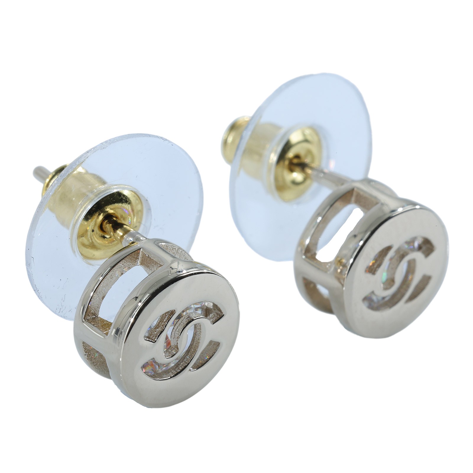 香奈兒 CHANEL 雙C 鏤空 圓形 耳環 金色 B24 B 金色圓雙C耳環 原廠盒子