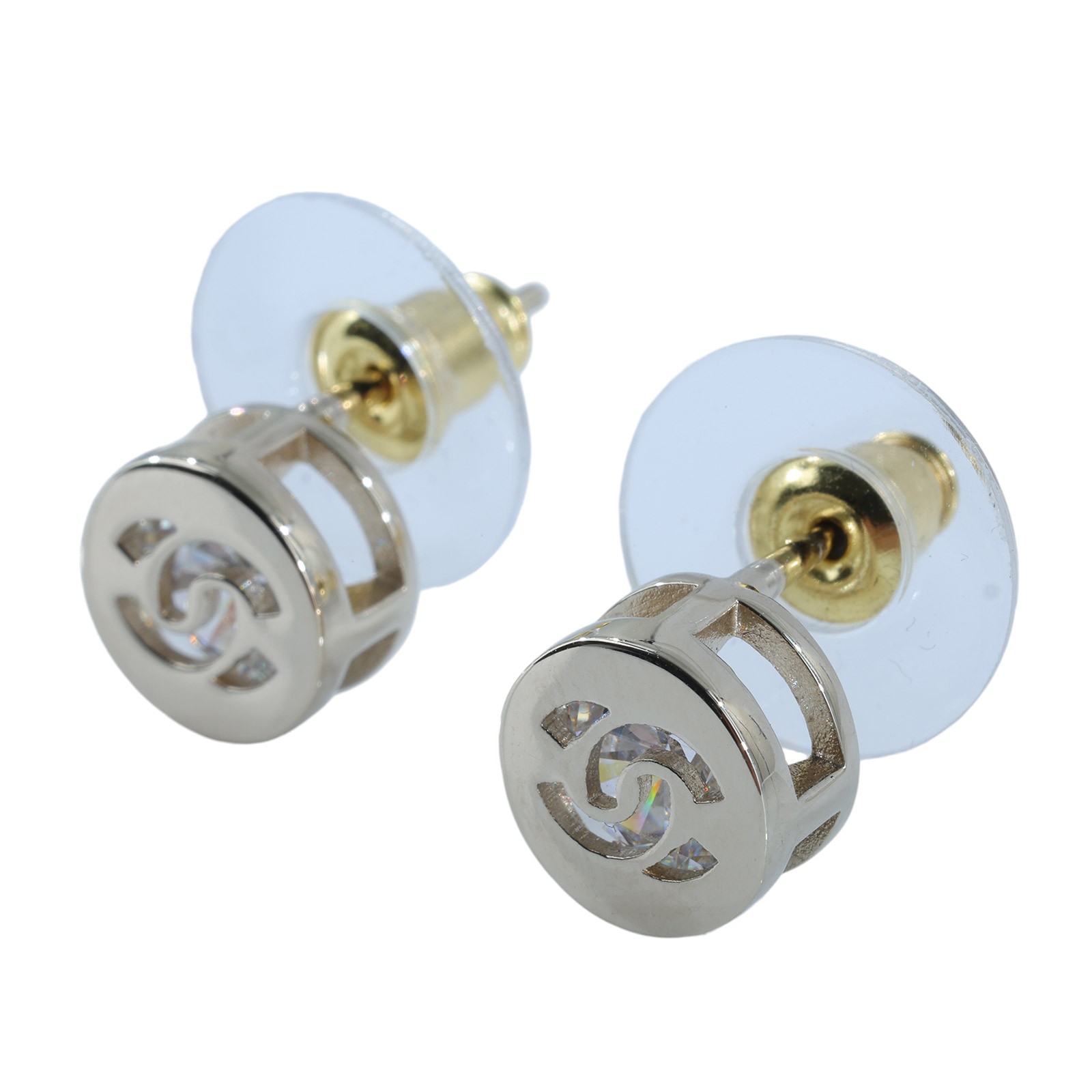 香奈兒 CHANEL 雙C 鏤空 圓形 耳環 金色 B24 B 金色圓雙C耳環 原廠盒子