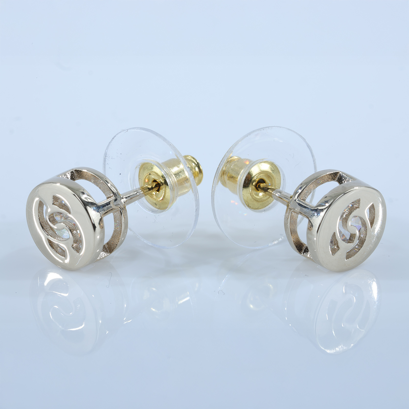 香奈兒 CHANEL 雙C 鏤空 圓形 耳環 金色 B24 B 金色圓雙C耳環 原廠盒子