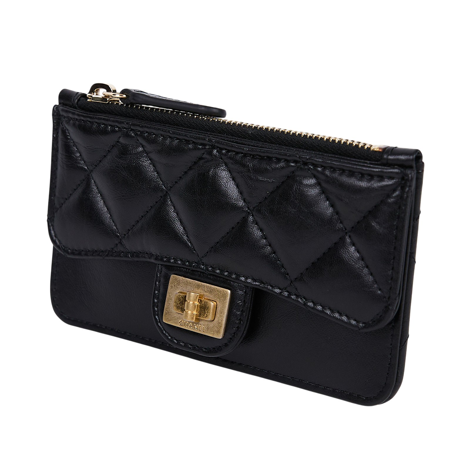 香奈兒 CHANEL 2.55 錢包 卡夾 AP0624 黑金2.55卡包 防塵袋/原廠盒子/保證卡