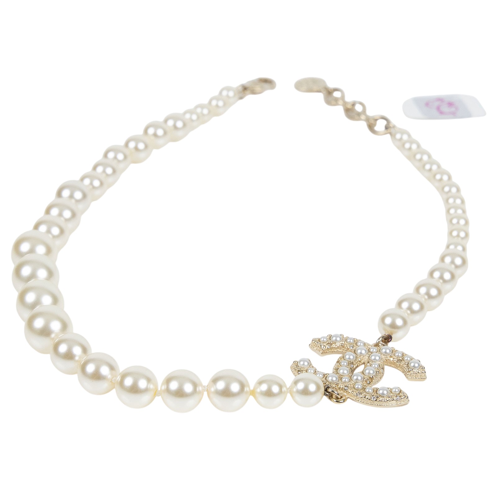 香奈兒 CHANEL 髮圈 A64757 珍珠雙C頸鍊 原廠盒子