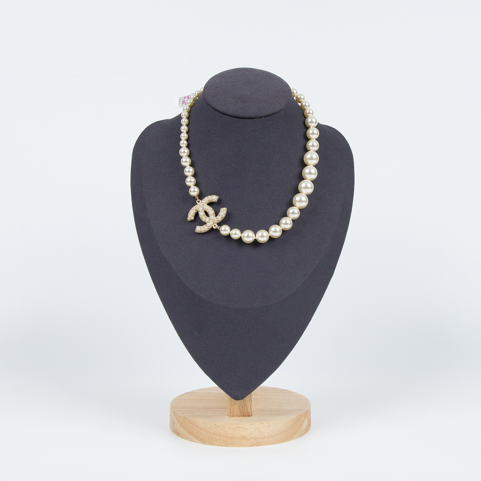 香奈兒 CHANEL 髮圈 A64757 珍珠雙C頸鍊 原廠盒子