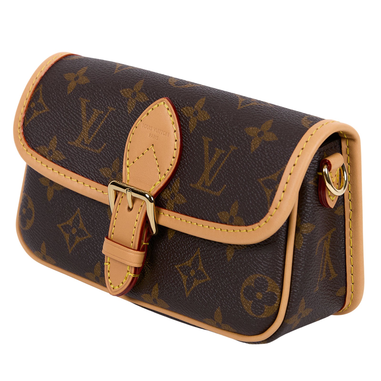 路易威登 LOUIS VUITTON Nano Diane 腋下包法棍 單肩背包 經典帆布 M83298 晶片款  原廠盒子/防塵袋/購買證明/短背帶