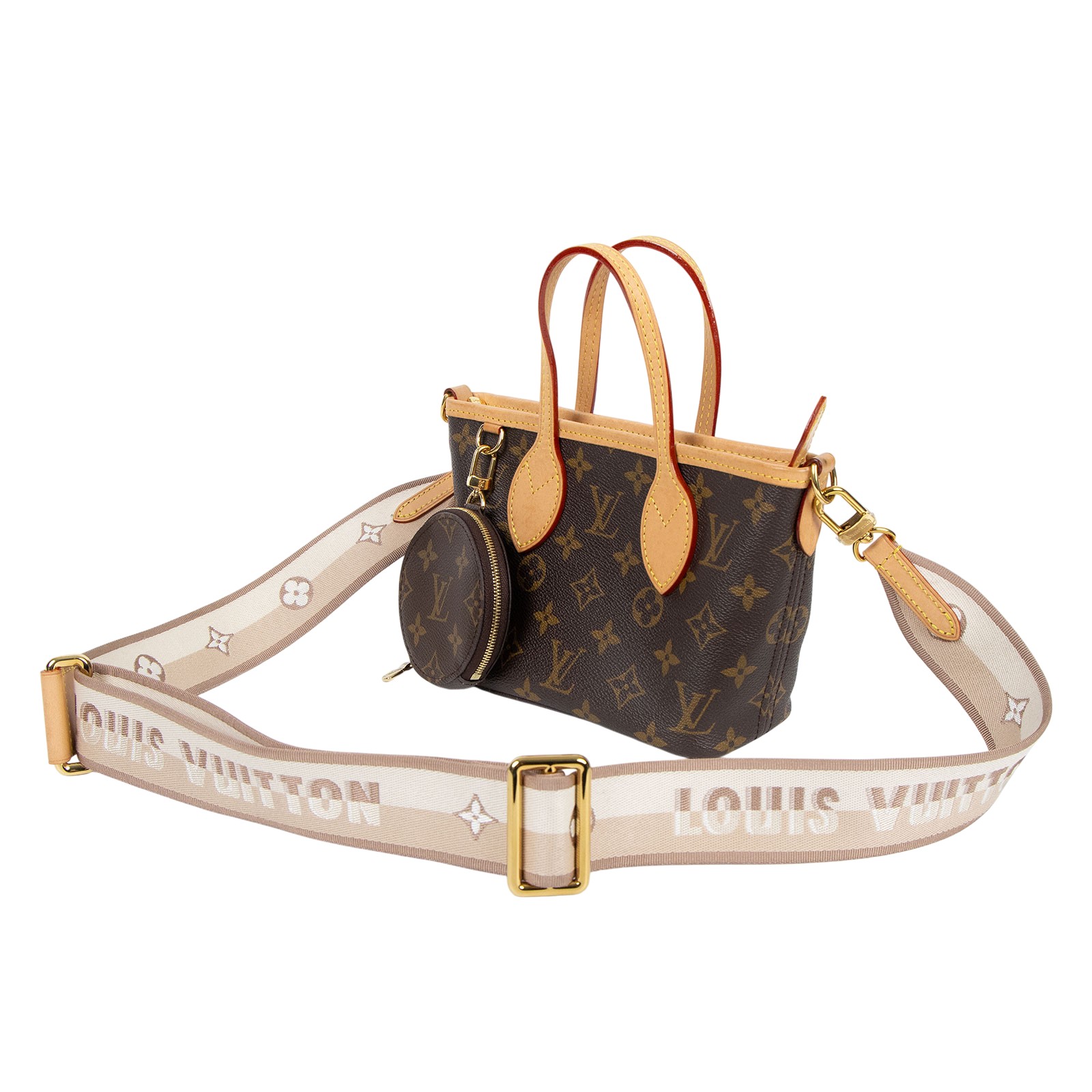 路易威登 LOUIS VUITTON Neverfull BB 單肩包 托特包 M46705 晶片款  原廠盒子/防塵袋/購買證明/背帶/圓零錢包