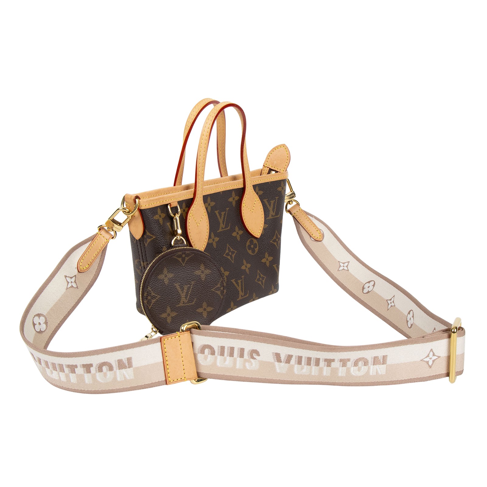 路易威登 LOUIS VUITTON Neverfull BB 單肩包 托特包 M46705 晶片款  原廠盒子/防塵袋/購買證明/背帶/圓零錢包