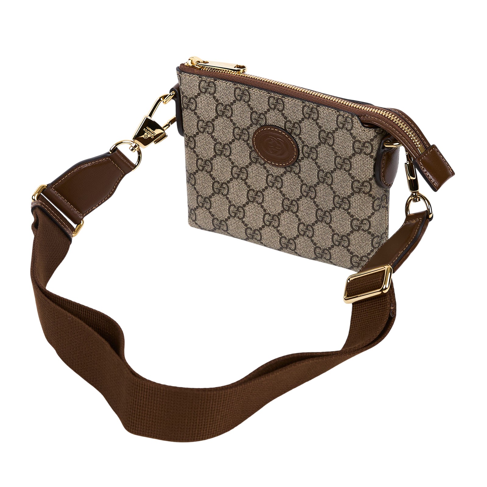 古馳 GUCCI Interlocking G 兩用 小方包 棕色 723306 92THG GG紋斜背包 無附屬品