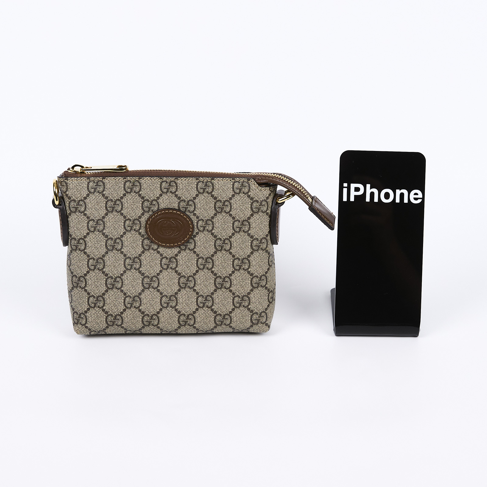 古馳 GUCCI Interlocking G 兩用 小方包 棕色 723306 92THG GG紋斜背包 無附屬品