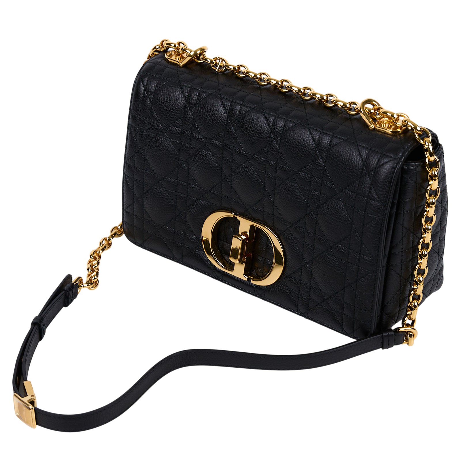 迪奧 CHRISTIAN DIOR Caro 中型 斜背 手提包 小牛皮 M9242UWHC 黑CARO 中號 原廠盒子/防塵袋/購買證明