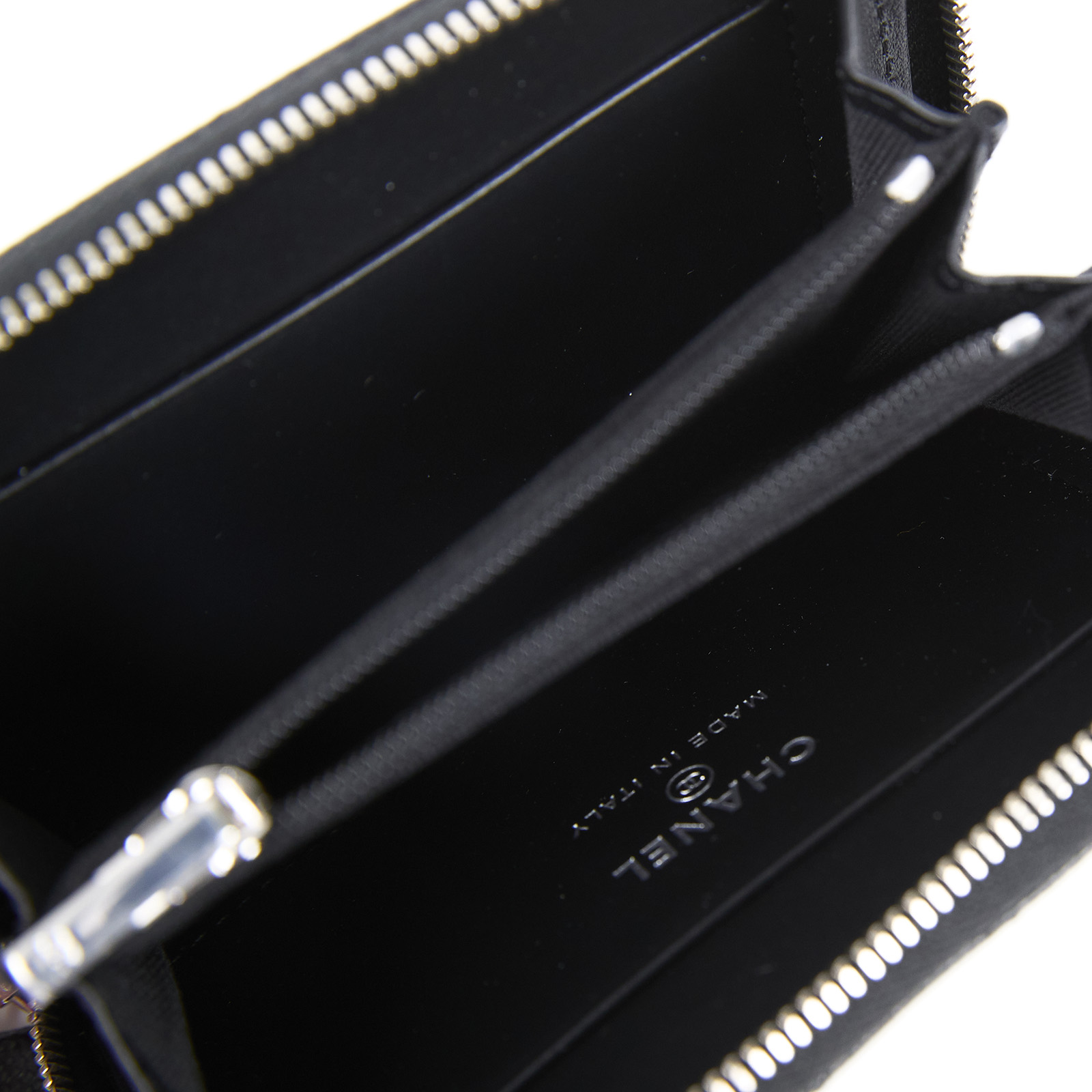 香奈兒 CHANEL 拉鍊 零錢包 AP3716 晶片款 黑荔枝拉鍊卡包 原廠盒子/防塵袋