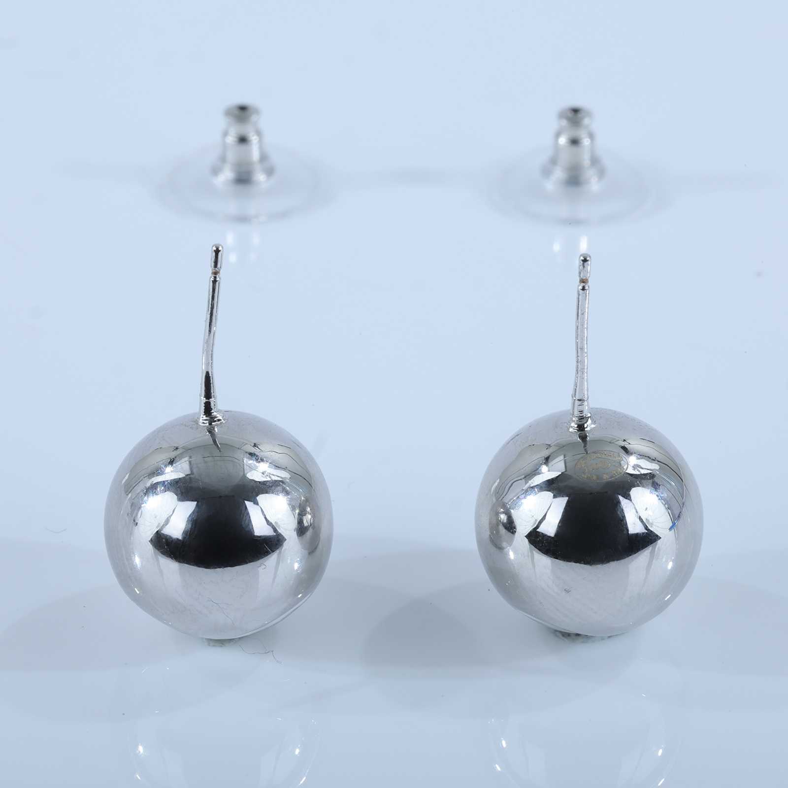 香奈兒 CHANEL 雙C 圓球 耳環 銀色 B25 C 銀珠珠耳環 無附屬品