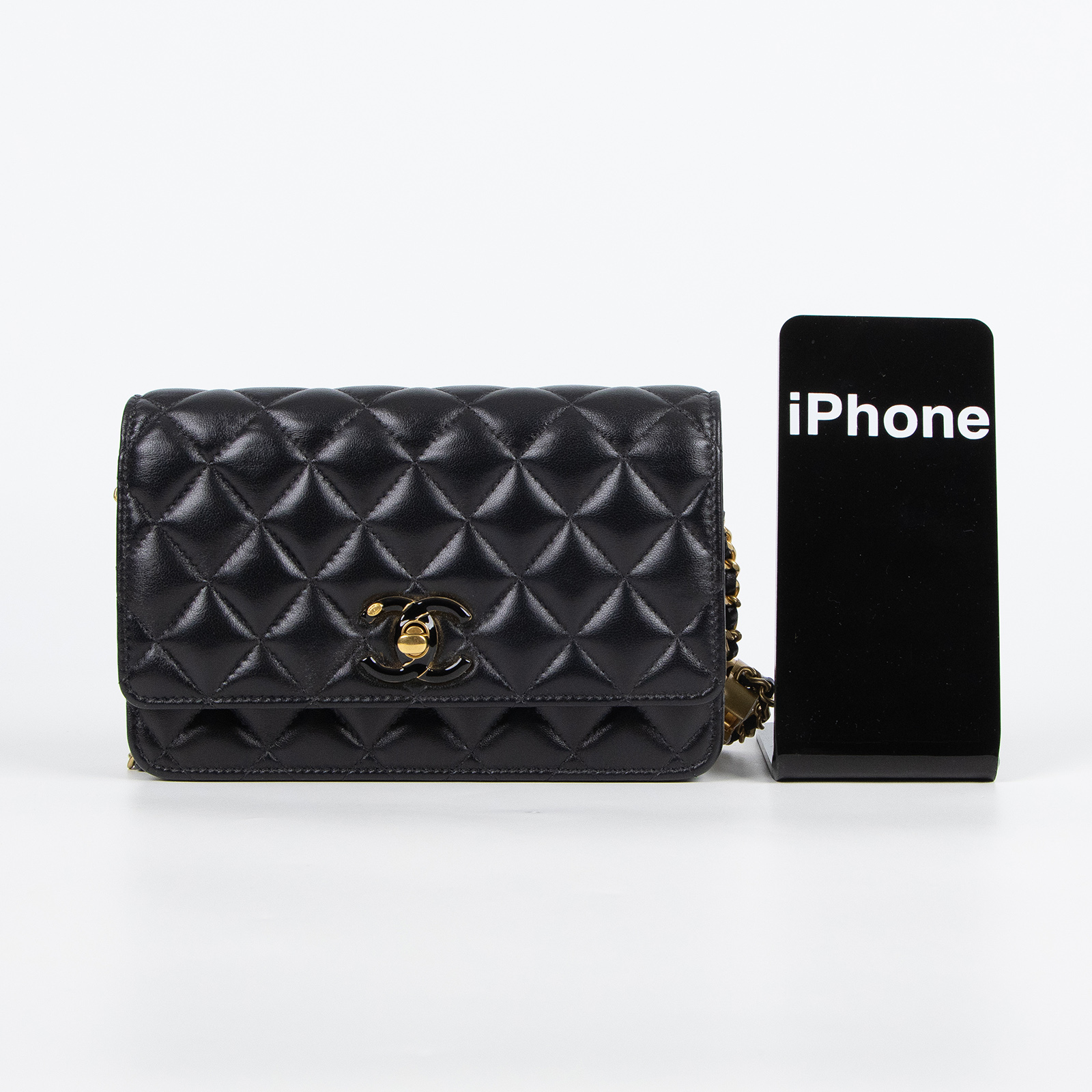 香奈兒 CHANEL CC logo 菱格紋 WOC 肩背 斜背 經典口蓋包 AP3938 B16915 晶片款 雙C調節扣WOC 原廠盒子/防塵袋