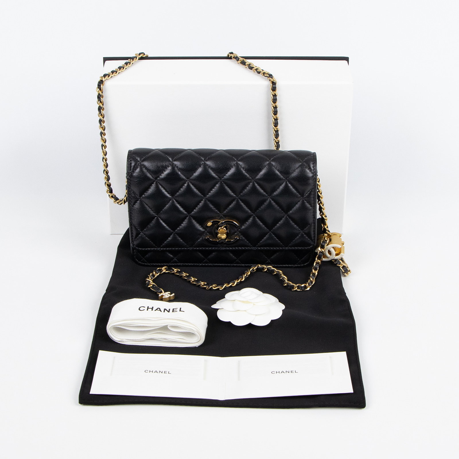 香奈兒 CHANEL CC logo 菱格紋 WOC 肩背 斜背 經典口蓋包 AP3938 B16915 晶片款 雙C調節扣WOC 原廠盒子/防塵袋