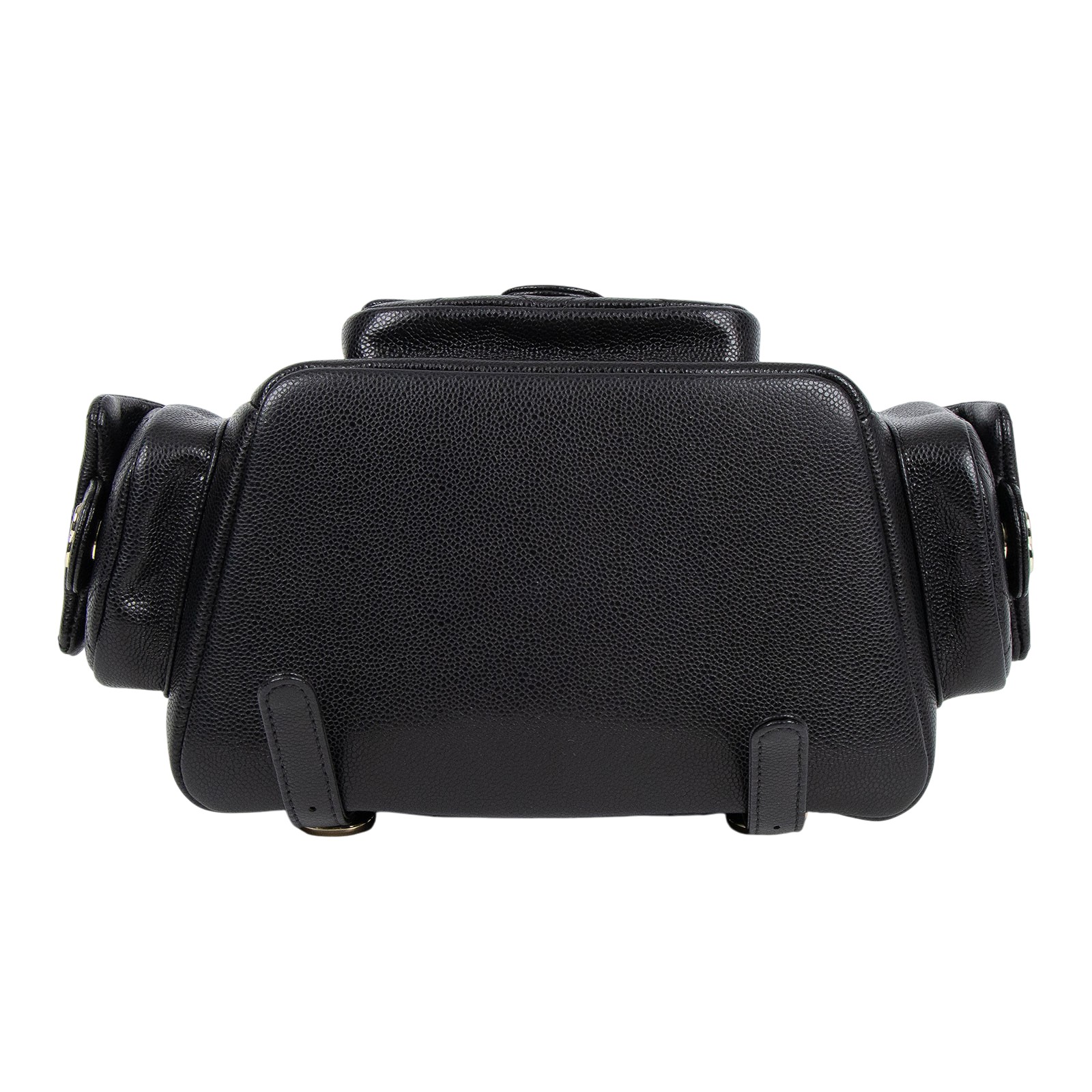 香奈兒 CHANEL 粒紋小牛皮 金色金屬 小型 後背包 AS4399 晶片款 黑荔枝TANK後背包 原廠盒子/防塵袋