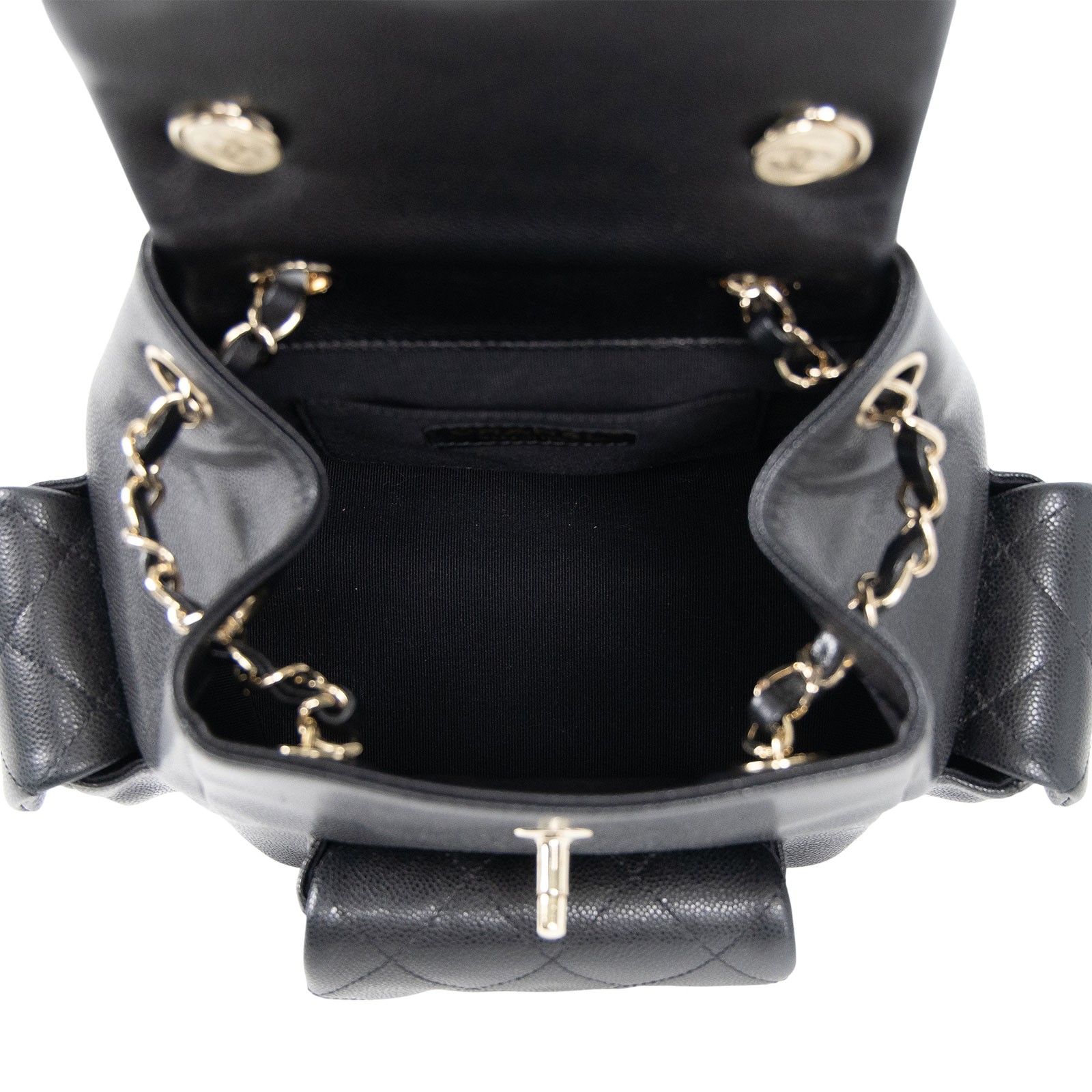 香奈兒 CHANEL 粒紋小牛皮 金色金屬 小型 後背包 AS4399 晶片款 黑荔枝TANK後背包 原廠盒子/防塵袋