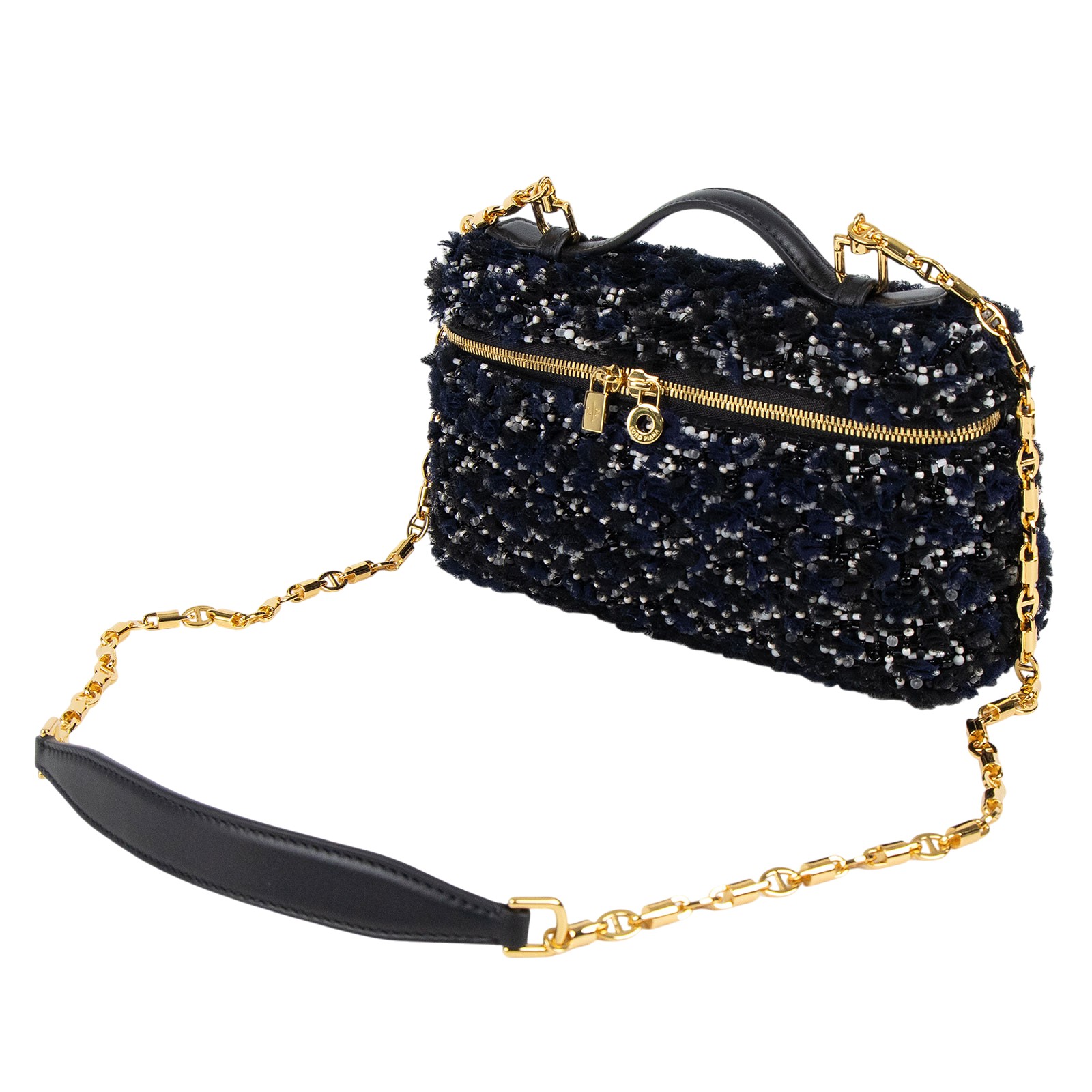 諾悠翩雅 LORO PIANA Extra Pouch L19 手拿包 FAO0756 黑藍毛尼L19包 防塵袋