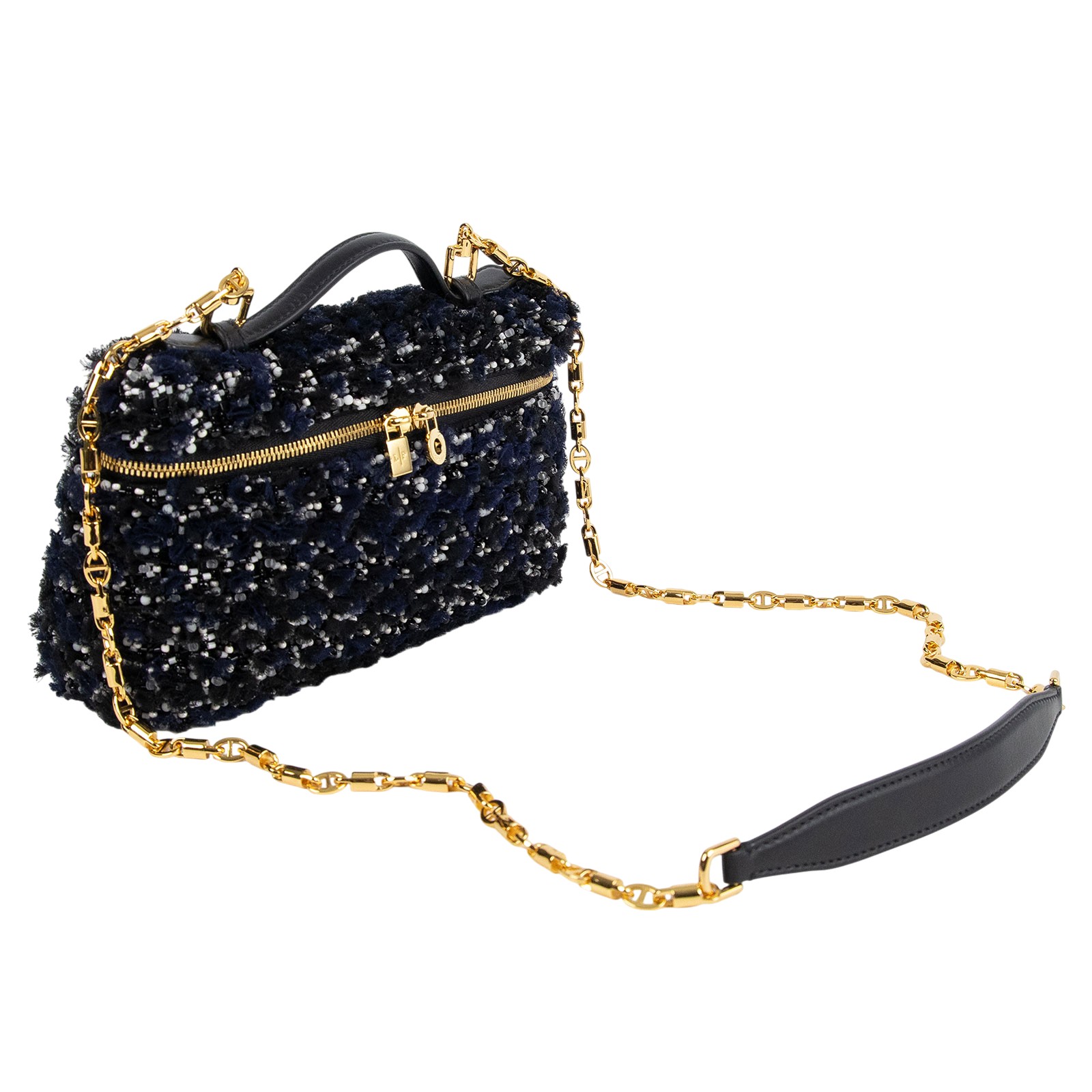 諾悠翩雅 LORO PIANA Extra Pouch L19 手拿包 FAO0756 黑藍毛尼L19包 防塵袋