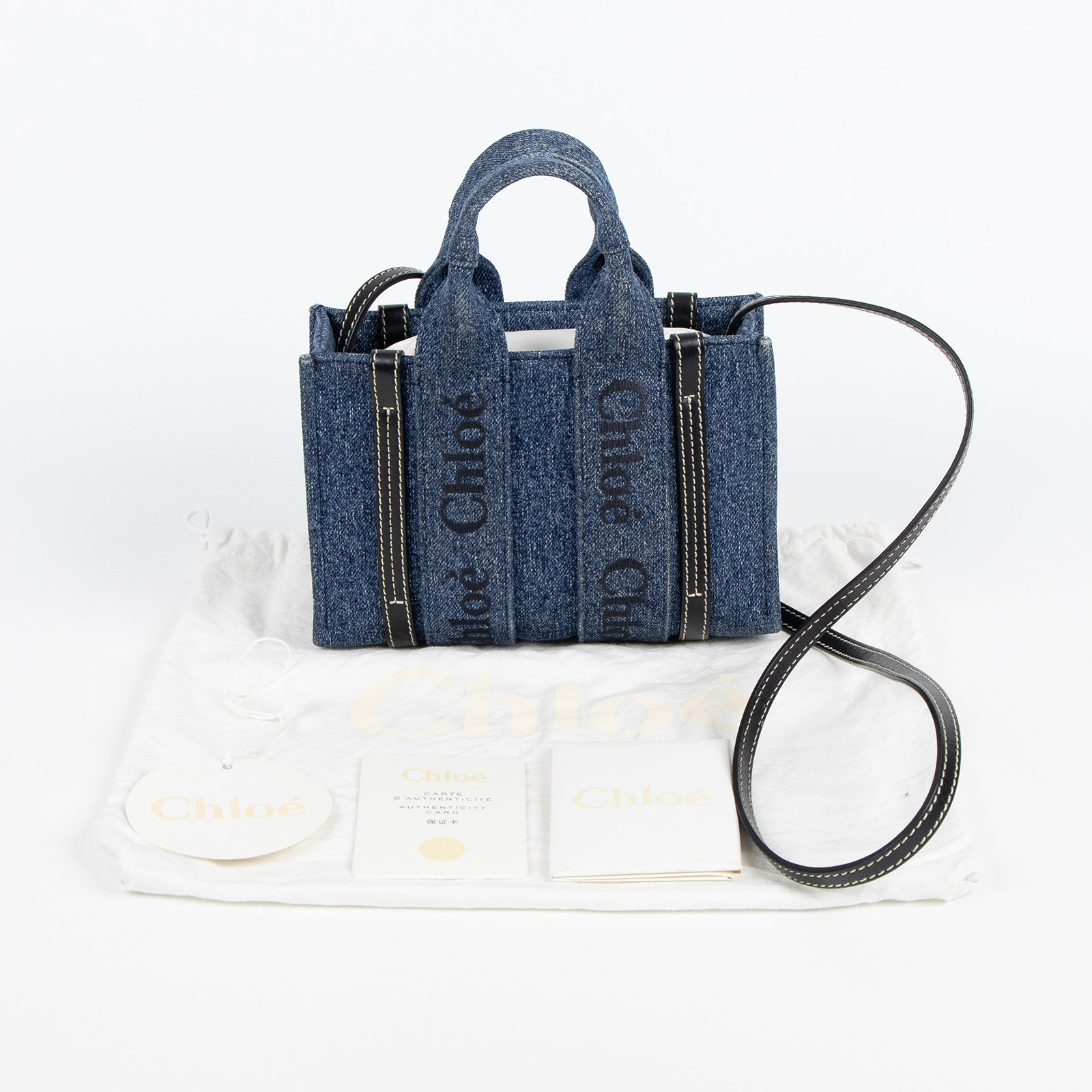 蔻依 CHLOE Mini Woody 手提包 丹寧 CHC23UP237K3545D 丹寧WOODY 防塵袋/保證卡