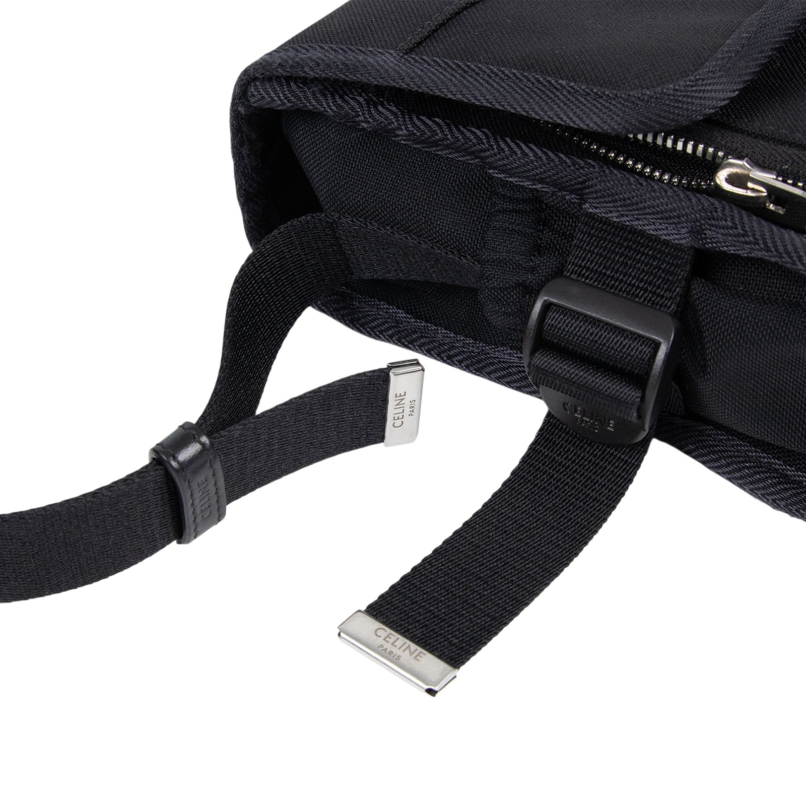 思琳 CELINE 小型郵差包 110062DMT 黑LOGO帆布肩背包 防塵袋