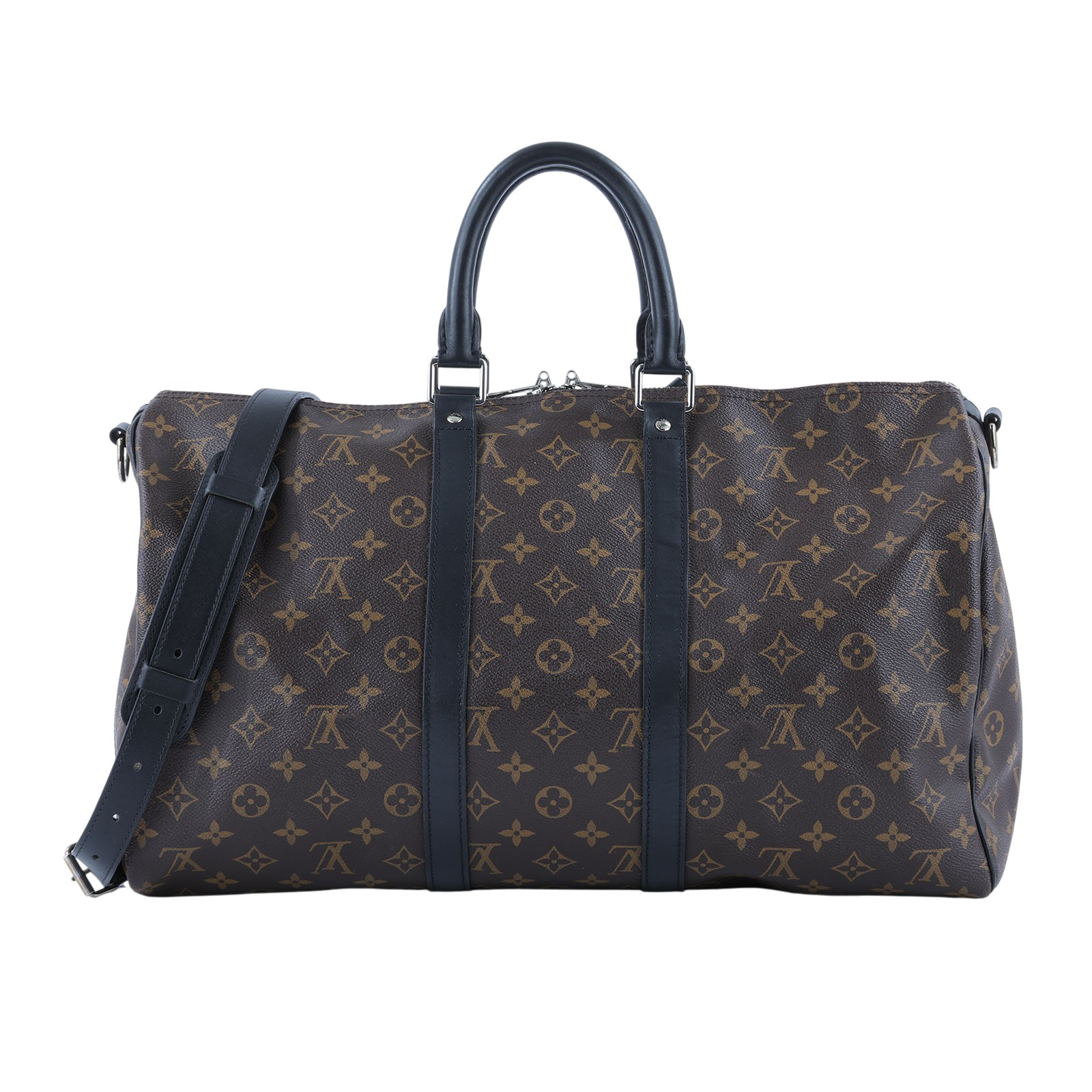 路易威登 LOUIS VUITTON Keepall Bandoulière 45 Macassar帆布 波士頓包  旅行袋 M56711  背帶/鎖組