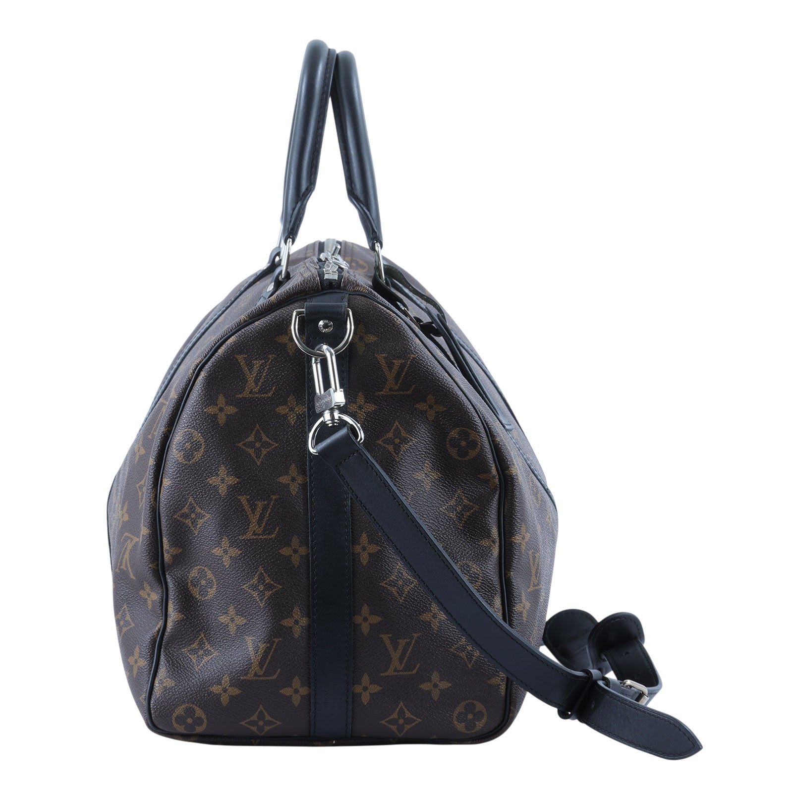 路易威登 LOUIS VUITTON Keepall Bandoulière 45 Macassar帆布 波士頓包  旅行袋 M56711  背帶/鎖組