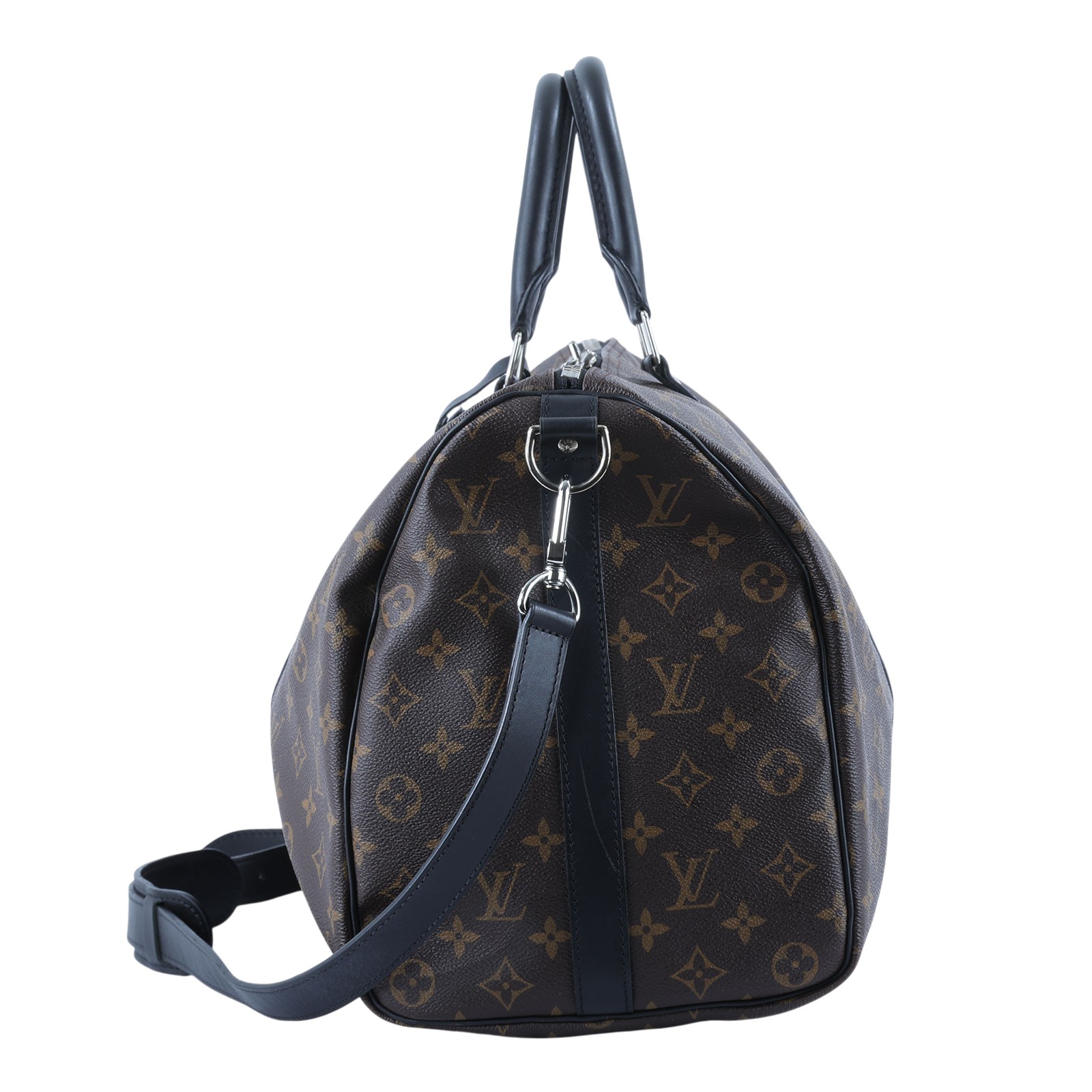 路易威登 LOUIS VUITTON Keepall Bandoulière 45 Macassar帆布 波士頓包  旅行袋 M56711  背帶/鎖組
