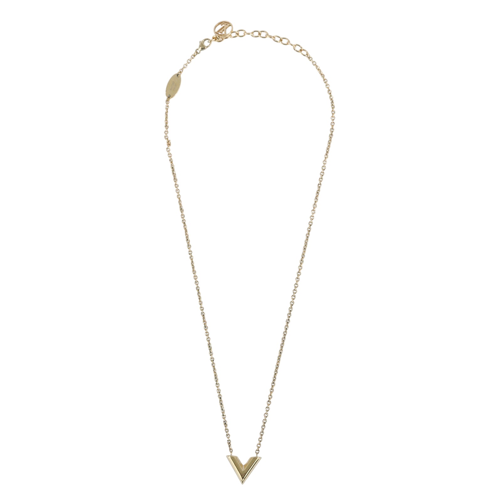 路易威登 LOUIS VUITTON Essential V 項鏈 金屬色 M61083 金ESSENTIAL V項鍊 原廠盒子/DUST  BAG