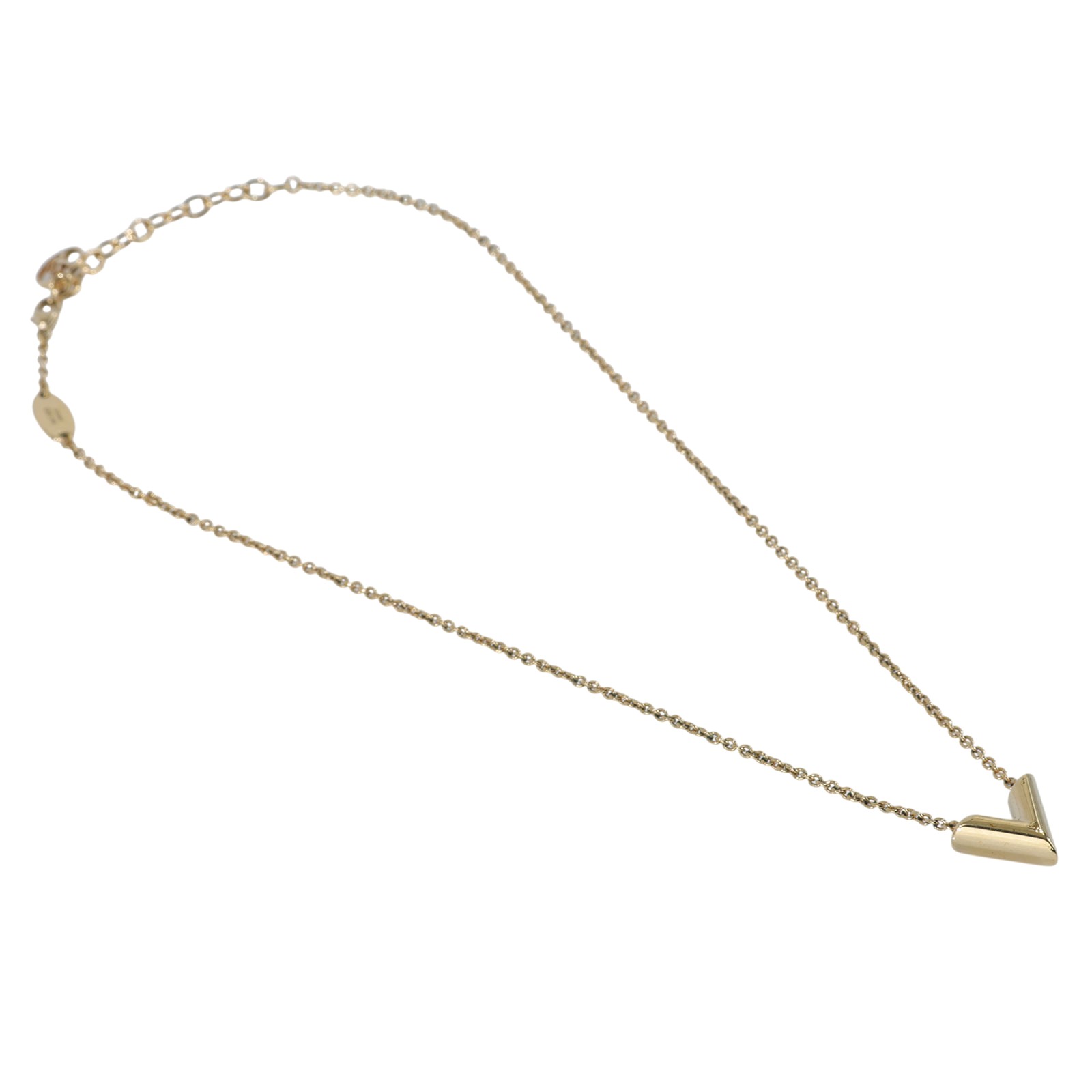 路易威登 LOUIS VUITTON Essential V 項鏈 金屬色 M61083 金ESSENTIAL V項鍊 原廠盒子/DUST  BAG