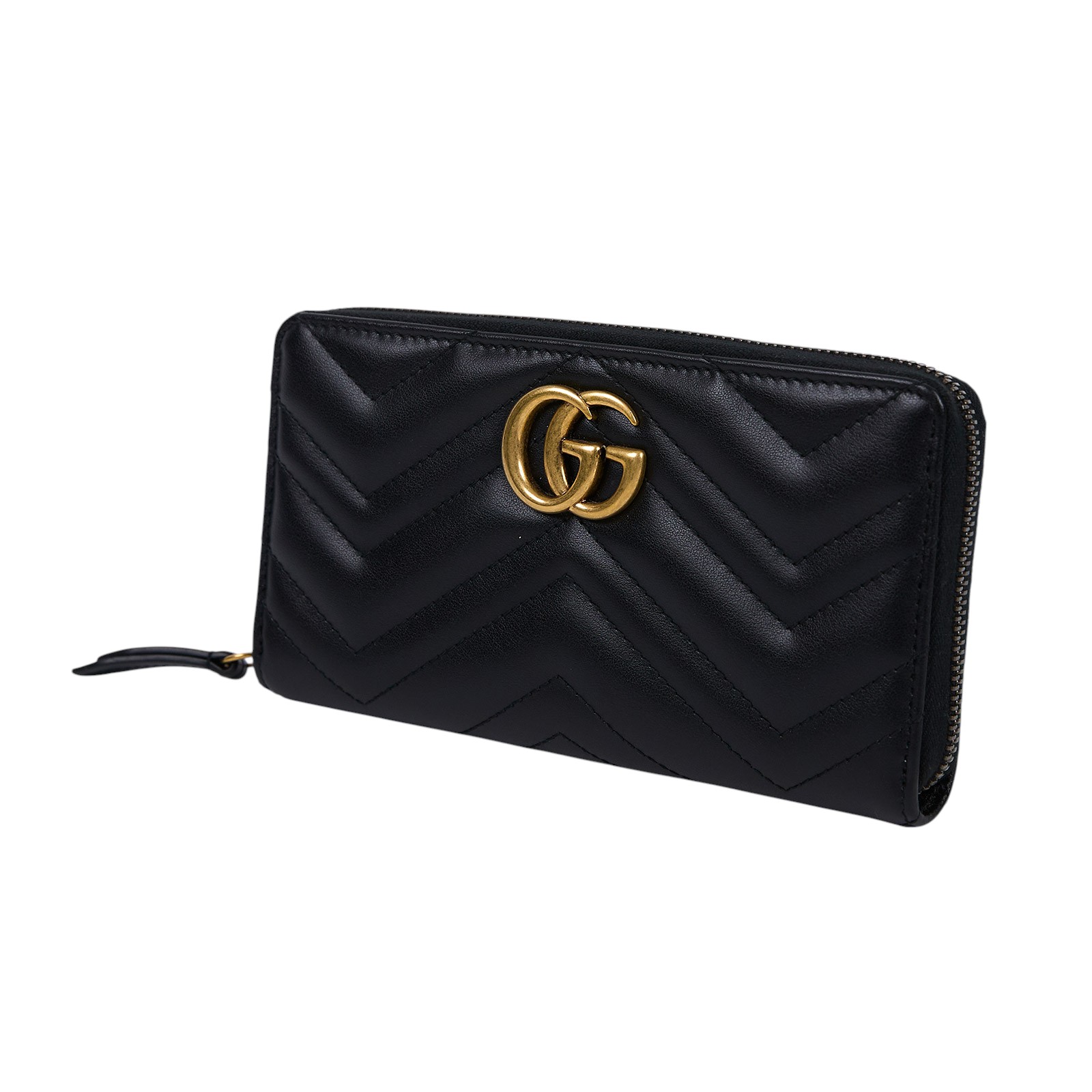 古馳 GUCCI Marmont 全拉鍊式 錢包 長夾 443123 DRW1T 黑MARMONT長夾 原廠盒子/防塵袋