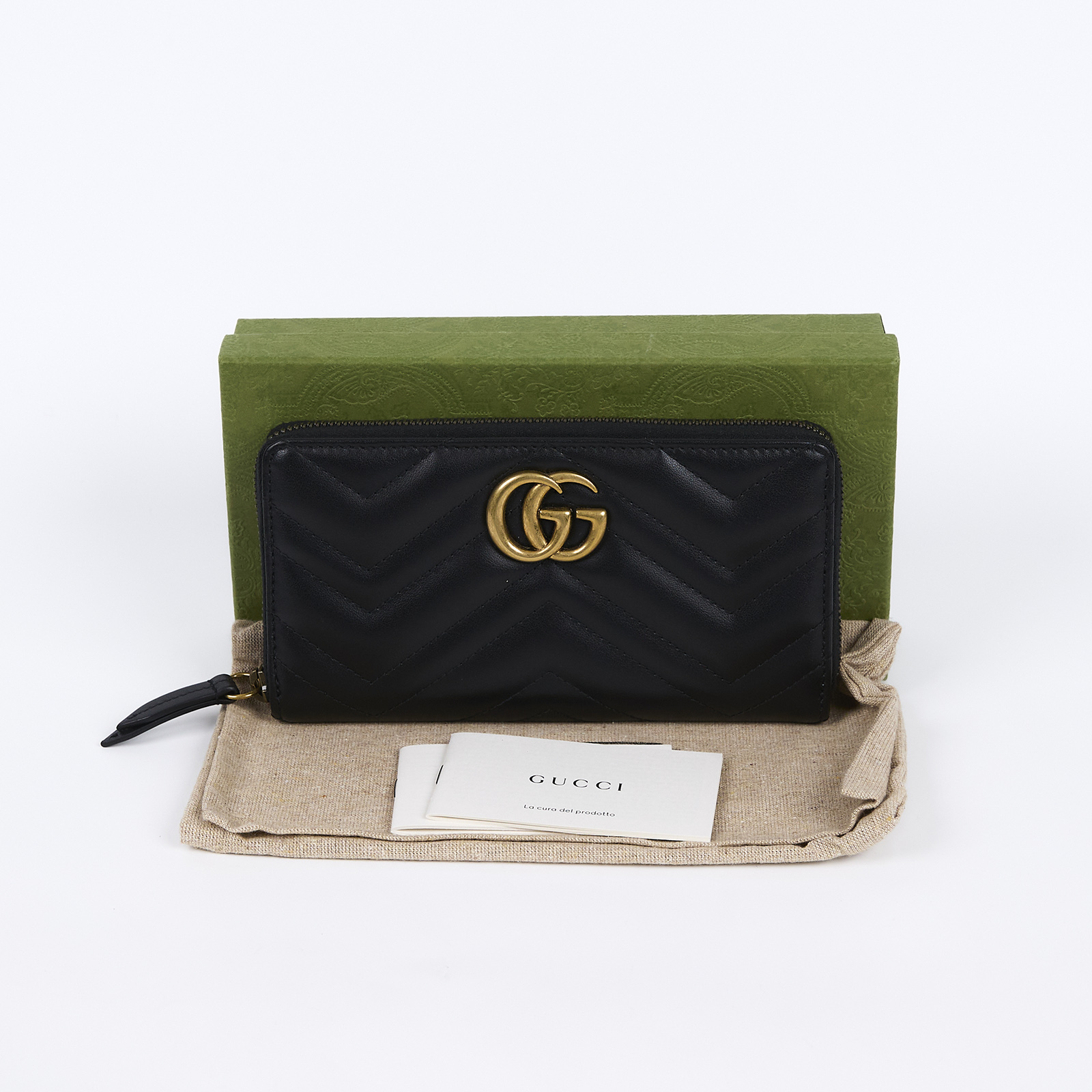 古馳 GUCCI Marmont 全拉鍊式 錢包 長夾 443123 DRW1T 黑MARMONT長夾 原廠盒子/防塵袋