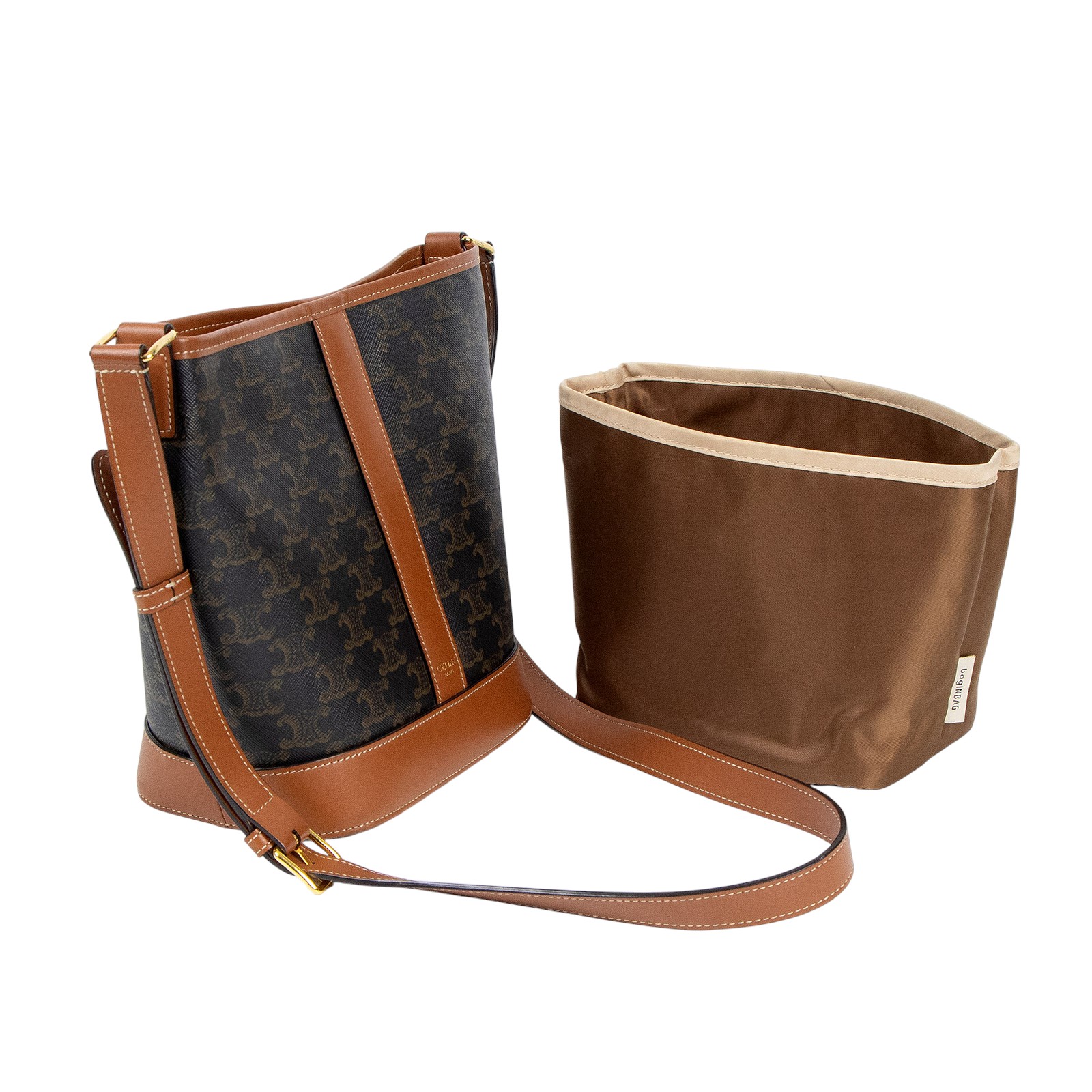 思琳 CELINE Triomphe帆布 小型 Bucket 肩背 水桶包 191442CAS 凱旋水桶包 小號 無附屬品