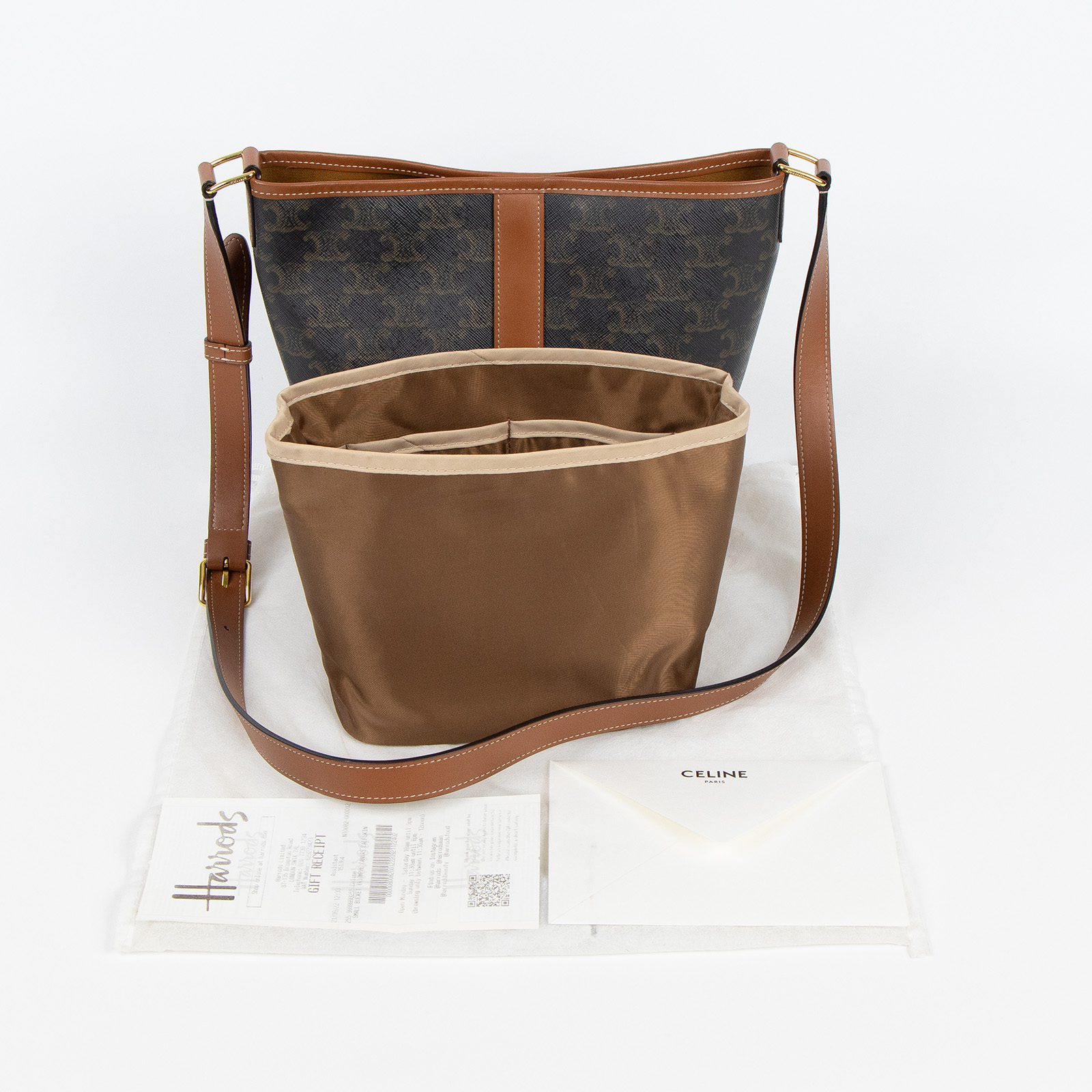 思琳 CELINE Triomphe帆布 小型 Bucket 肩背 水桶包 191442CAS 凱旋水桶包 小號 無附屬品