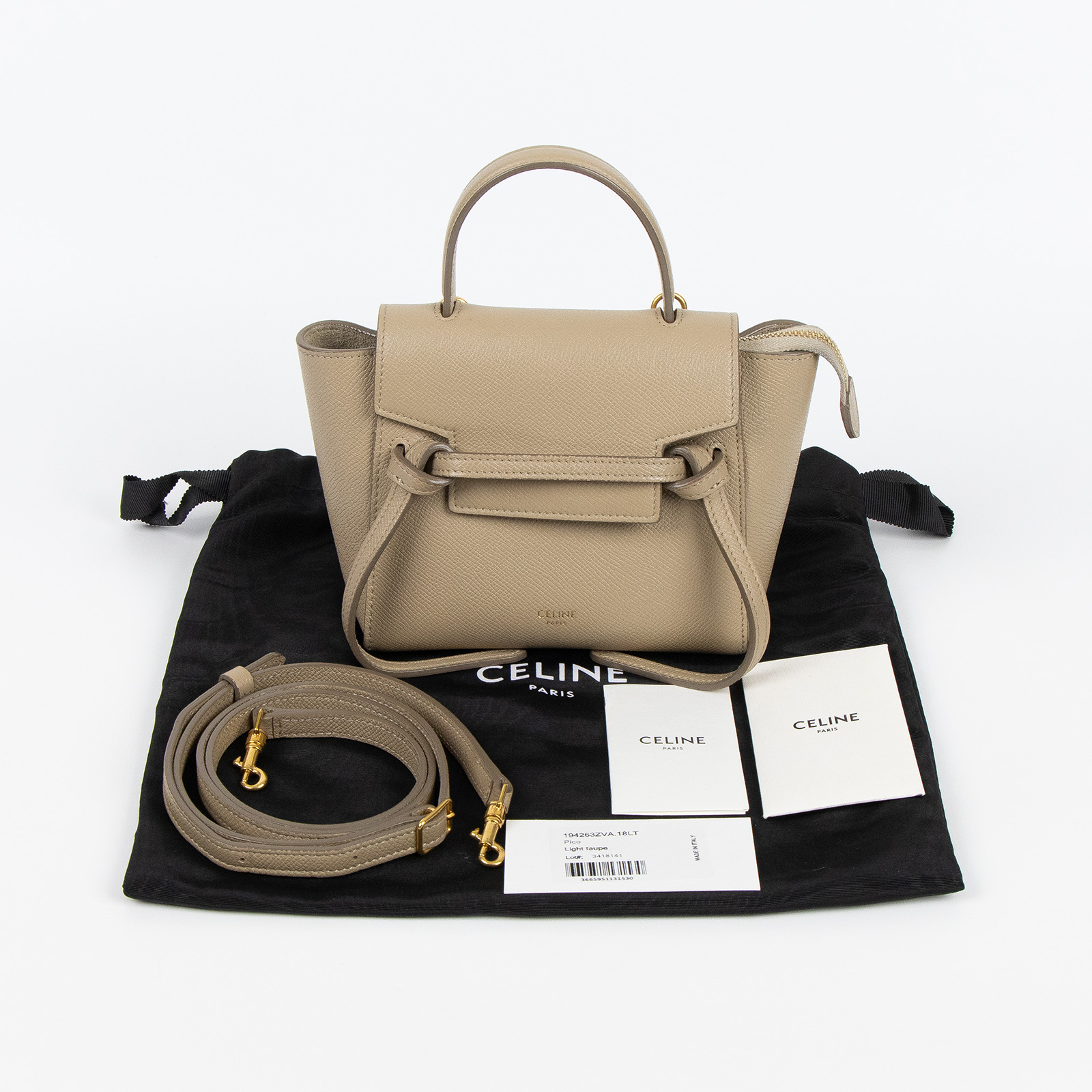 思琳 CELINE Pico Belt 手袋 194263ZVA 奶茶BELT BAG PICO 防塵袋