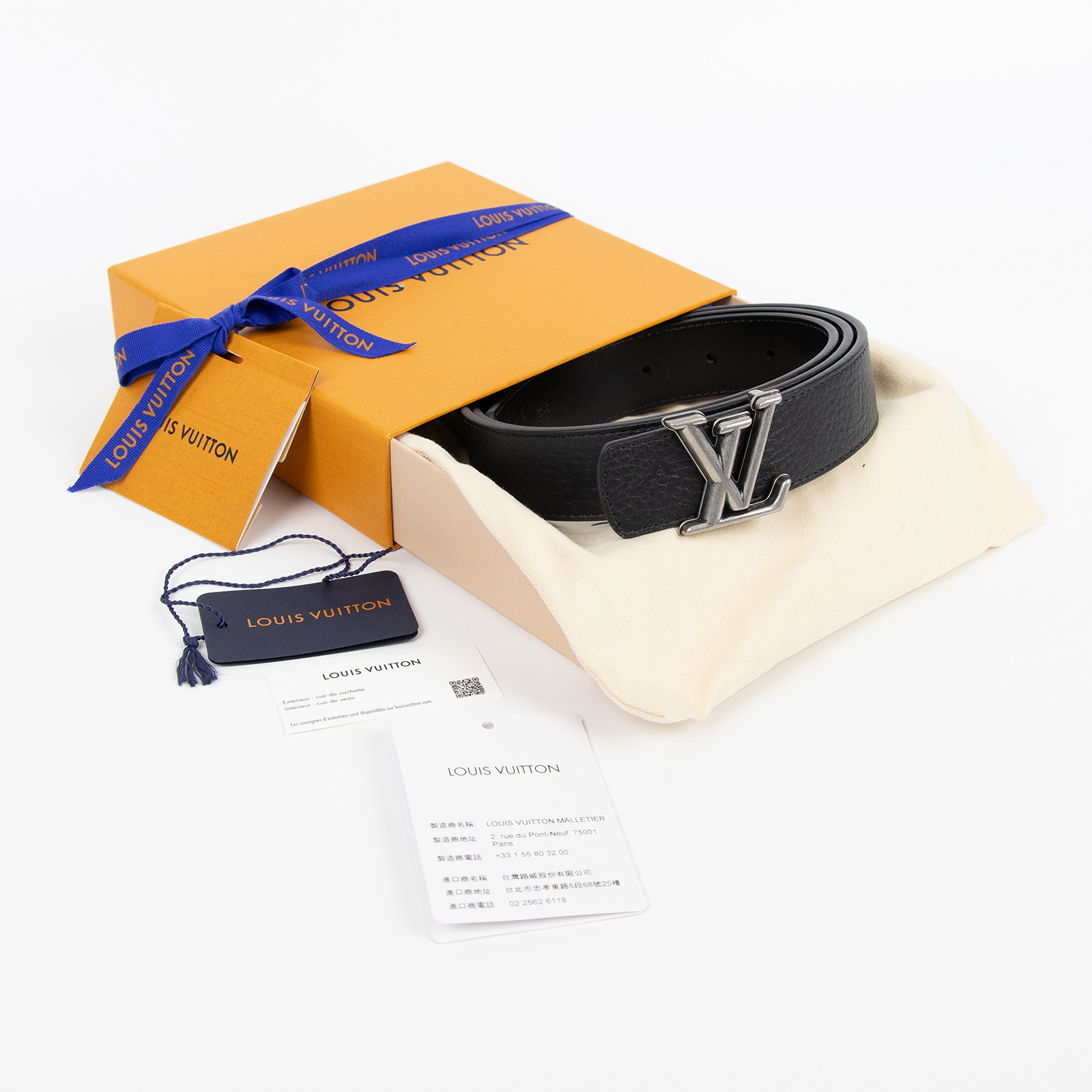 路易威登 LOUIS VUITTON LV Dimension 30 毫米雙面皮帶 M8854T Dimension 30 毫米雙面皮帶#95 原廠盒子/防塵袋