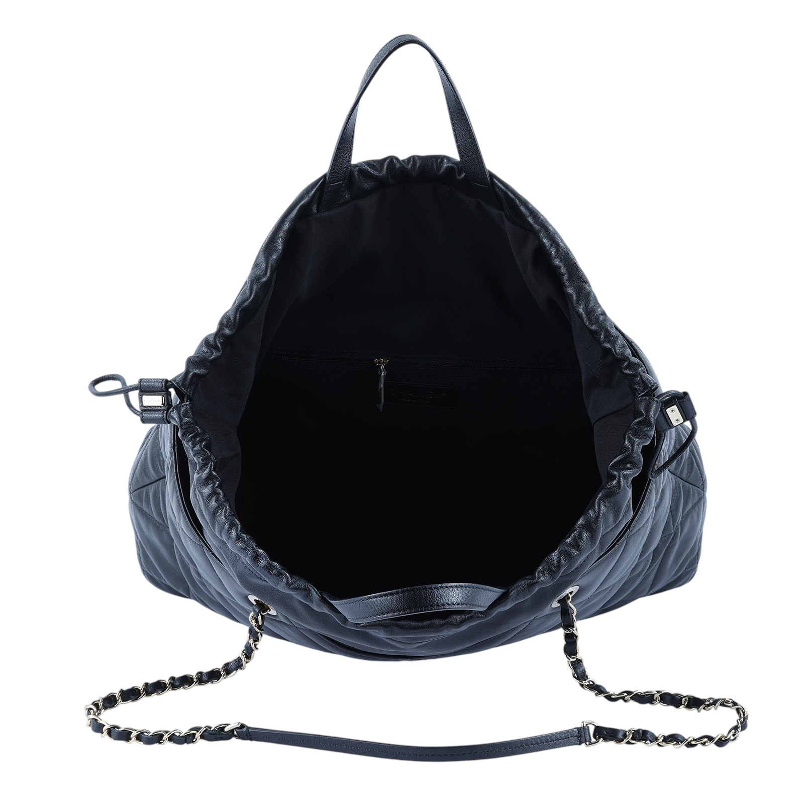 香奈兒 CHANEL 購物包 小型  28開黑束口肩背包 保證卡