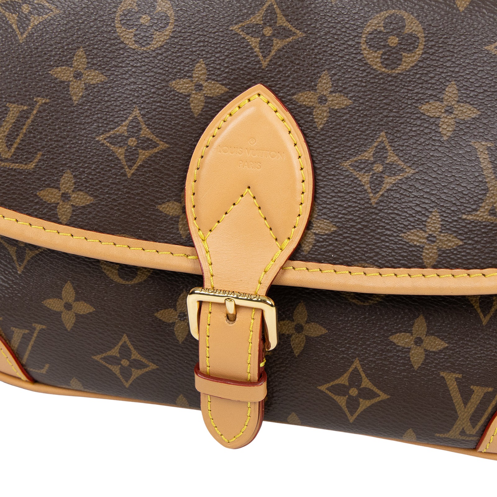 路易威登 LOUIS VUITTON Diane 腋下包法棍 單肩背包 經典帆布 M46049 晶片款 原花DIANE 原廠盒子/防塵袋/背帶