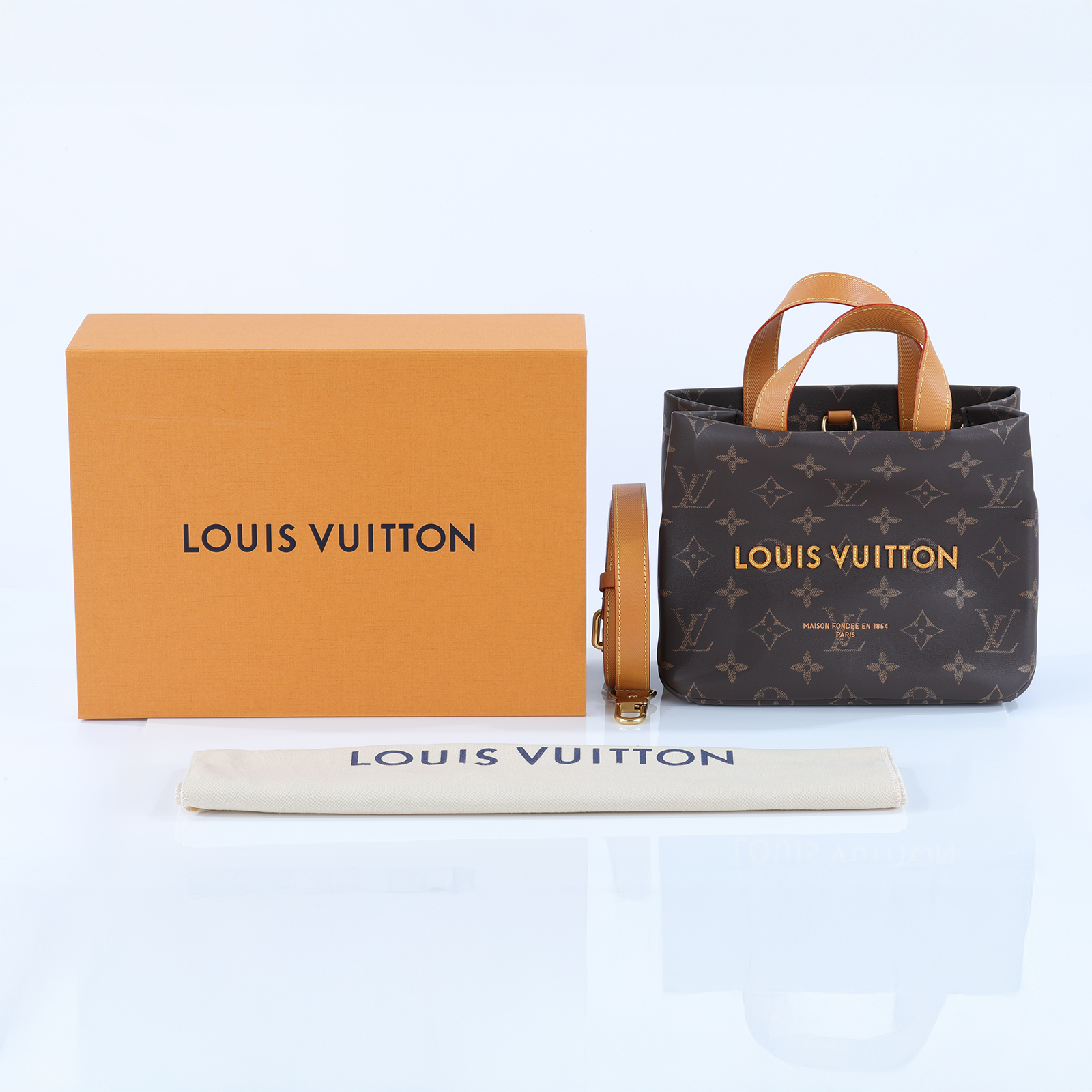路易威登 LOUIS VUITTON Mini Shopper Tote 托特包 M27019 晶片款  原廠盒子/防塵袋/背帶