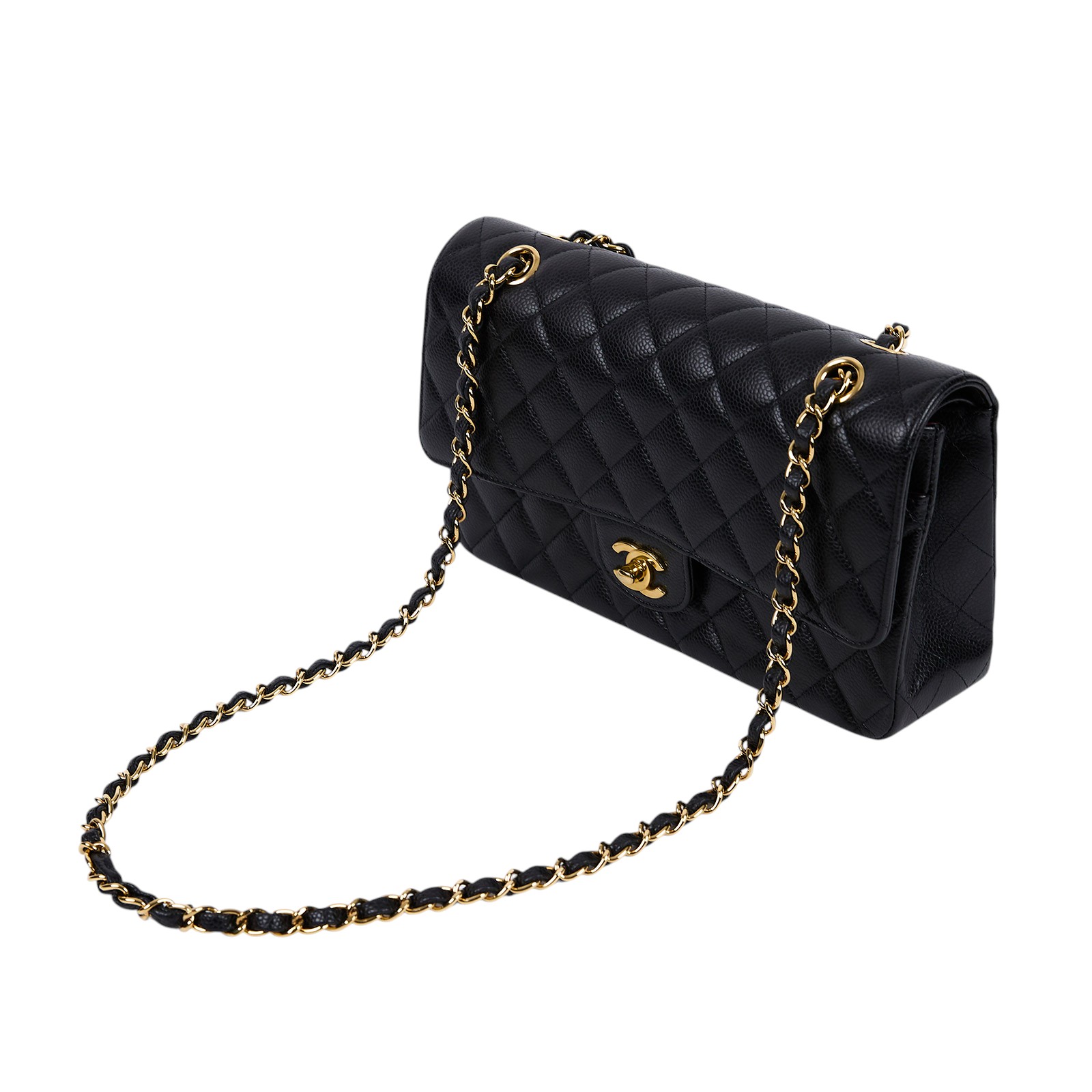 香奈兒 CHANEL CF 經典 11.12 口蓋包 A01112 晶片款 黑荔枝COCO25 防塵袋/購買證明影本