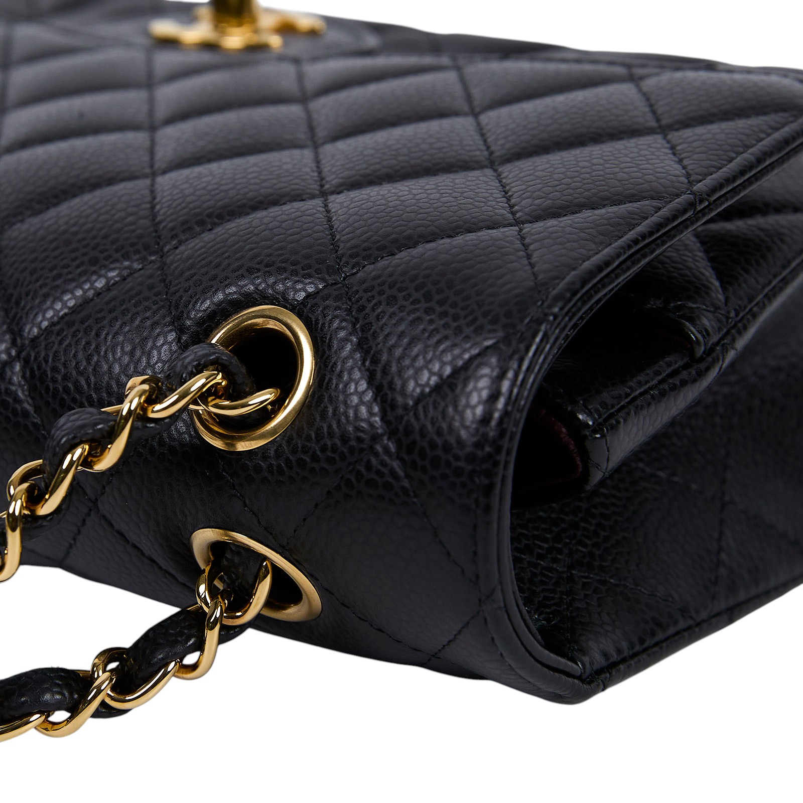 香奈兒 CHANEL CF 經典 11.12 口蓋包 A01112 晶片款 黑荔枝COCO25 防塵袋/購買證明影本