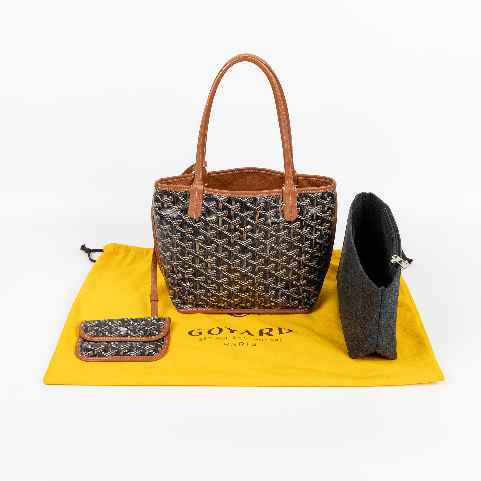 高雅德 GOYARD Anjou Mini Bag 托特包 ANJOUSMINCG ANJOU MINI焦糖 防塵袋