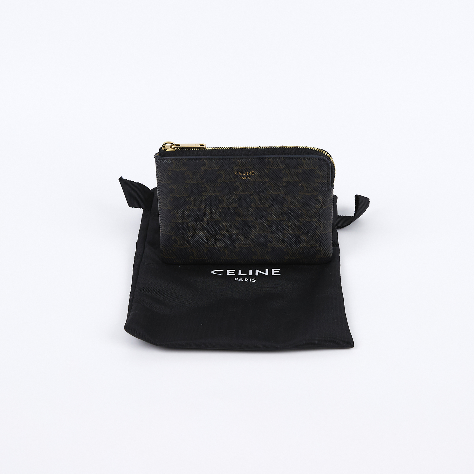 思琳 CELINE 印花標誌印花 零錢包 10C662BTA 老花拉鍊零錢包 防塵袋