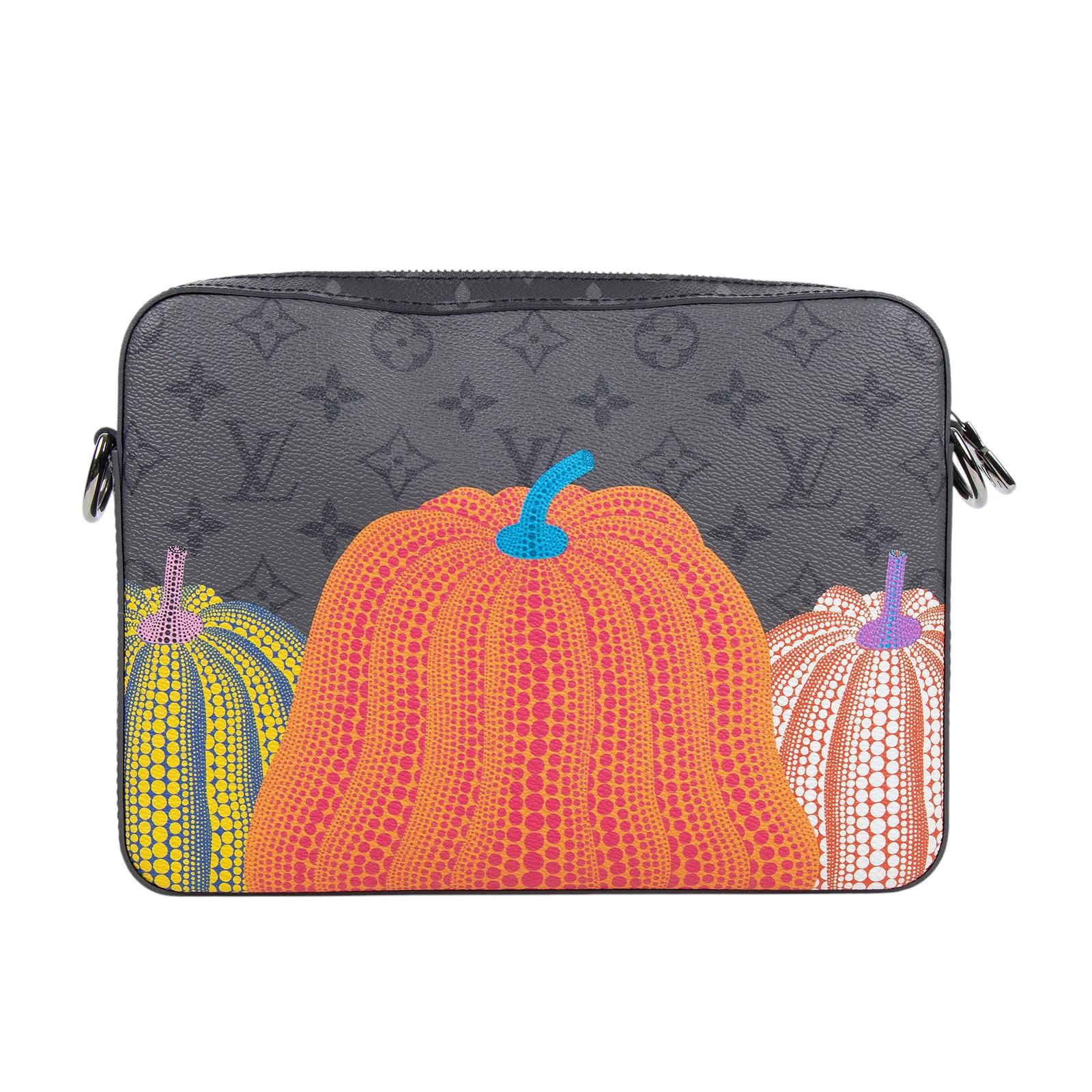 路易威登 LOUIS VUITTON LV x YK Trio 草間彌生 老花 三合一 郵差包 M46435 晶片款 黑南瓜郵差包 防塵袋