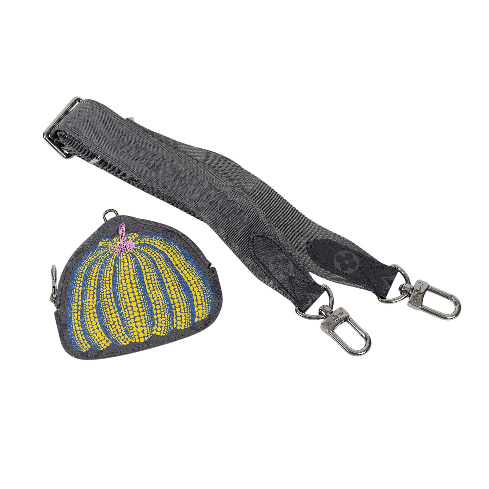 路易威登 LOUIS VUITTON LV x YK Trio 草間彌生 老花 三合一 郵差包 M46435 晶片款 黑南瓜郵差包 防塵袋