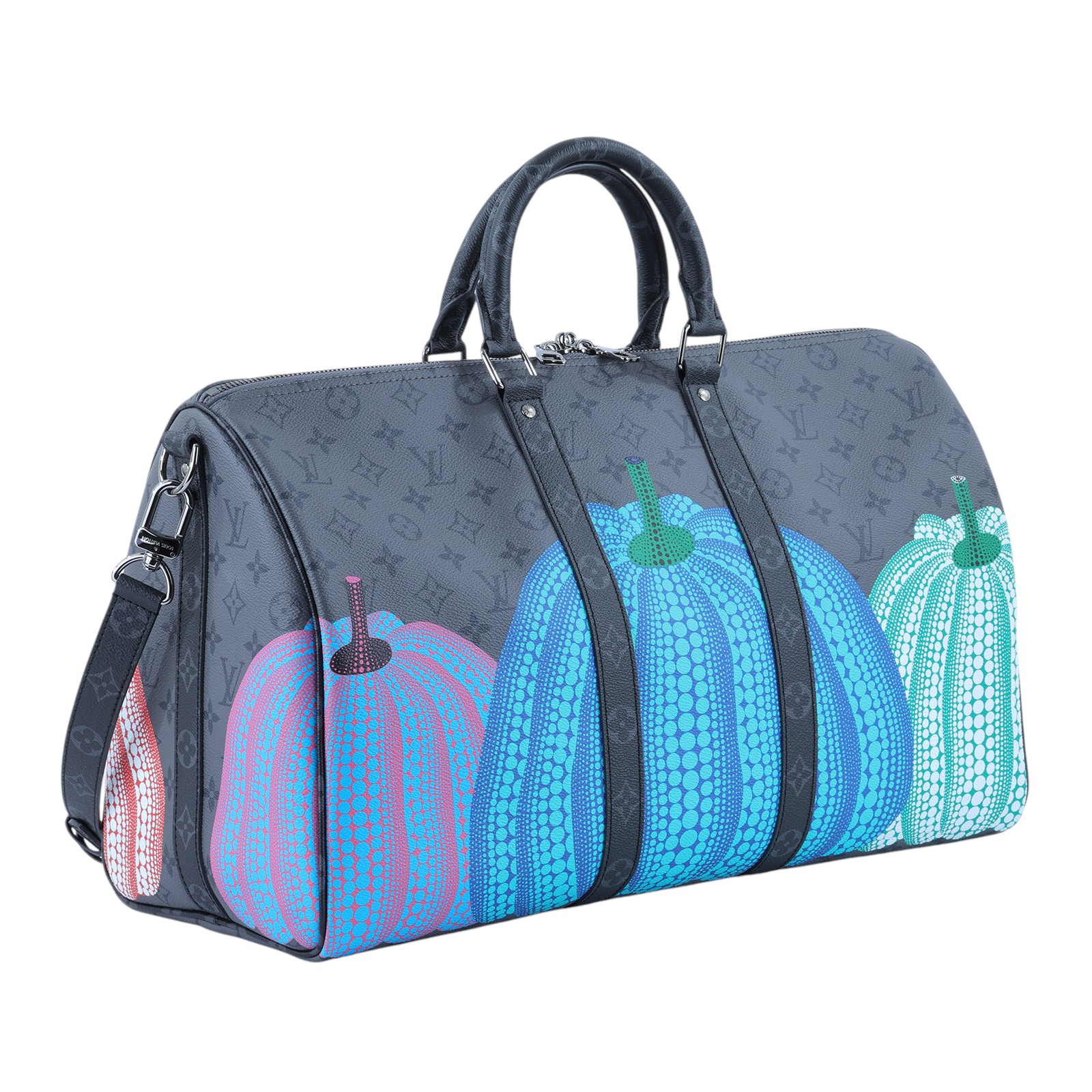 路易威登 LOUIS VUITTON LV x YK Keepall 45 草間彌生 南瓜 老花 手提 斜背 旅行袋 M46441 晶片款  防塵袋/背帶/ 鎖組/吊牌