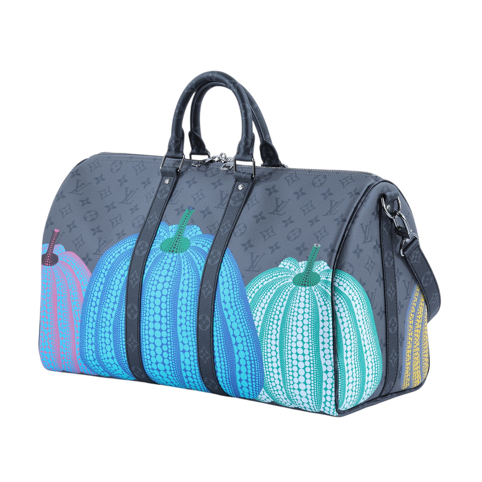 路易威登 LOUIS VUITTON LV x YK Keepall 45 草間彌生 南瓜 老花 手提 斜背 旅行袋 M46441 晶片款  防塵袋/背帶/ 鎖組/吊牌